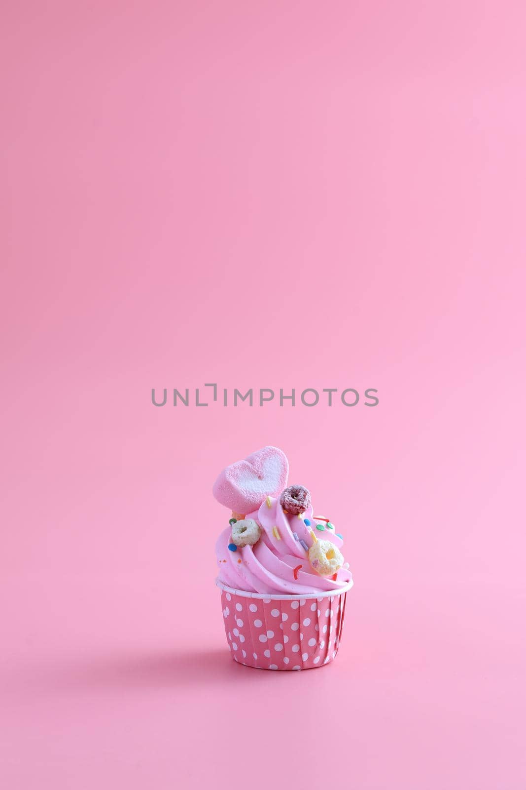 cupcake isolated in pink background