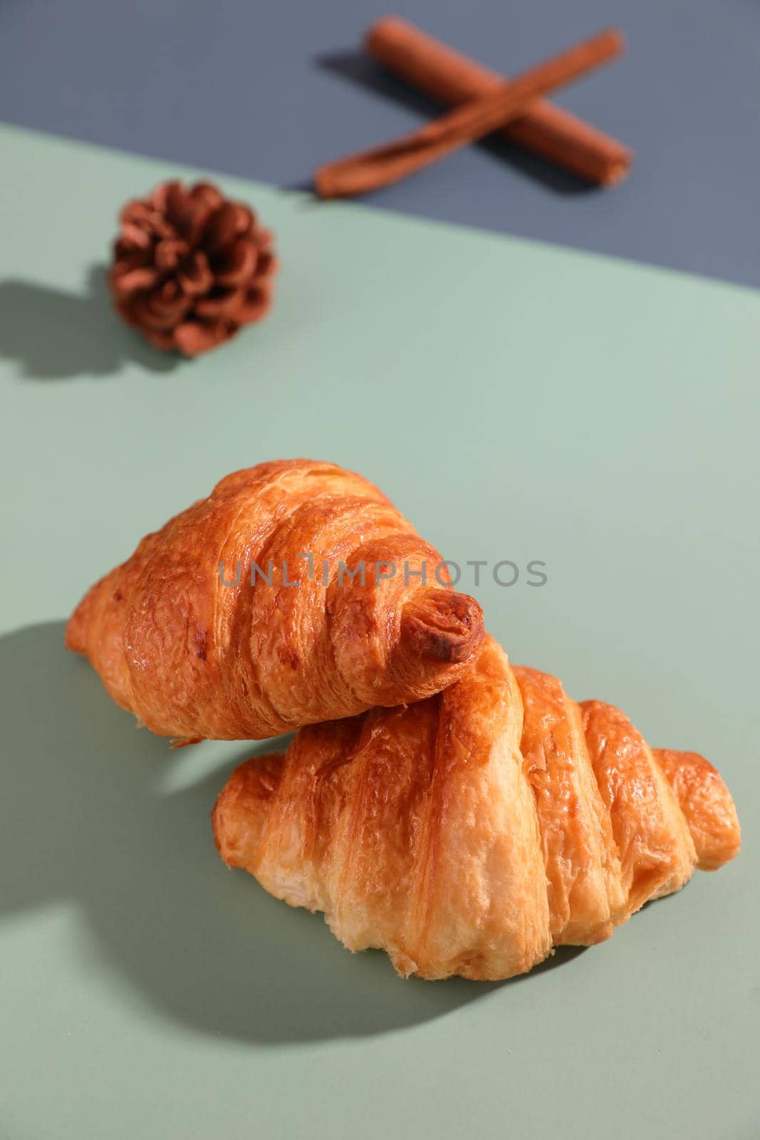 Croissant isolated in sunny light 