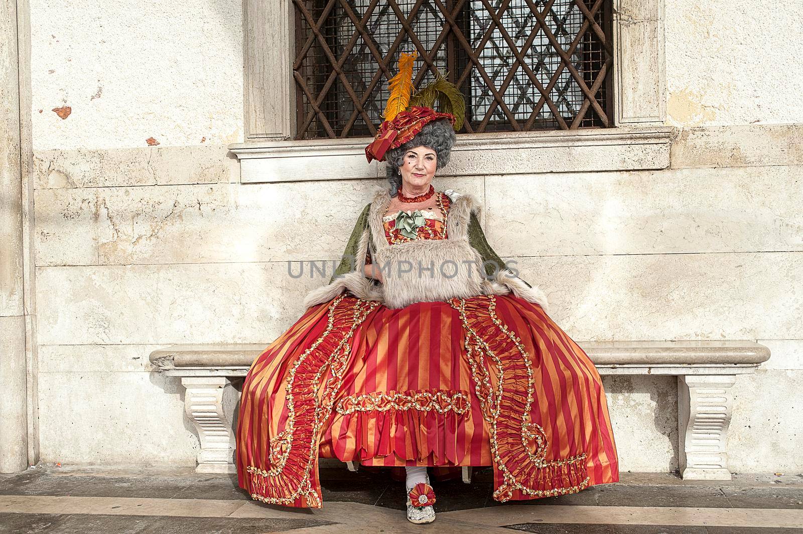 VENICE, ITALY - Febrary 22 2019: The masks of the Venice carnival 2019