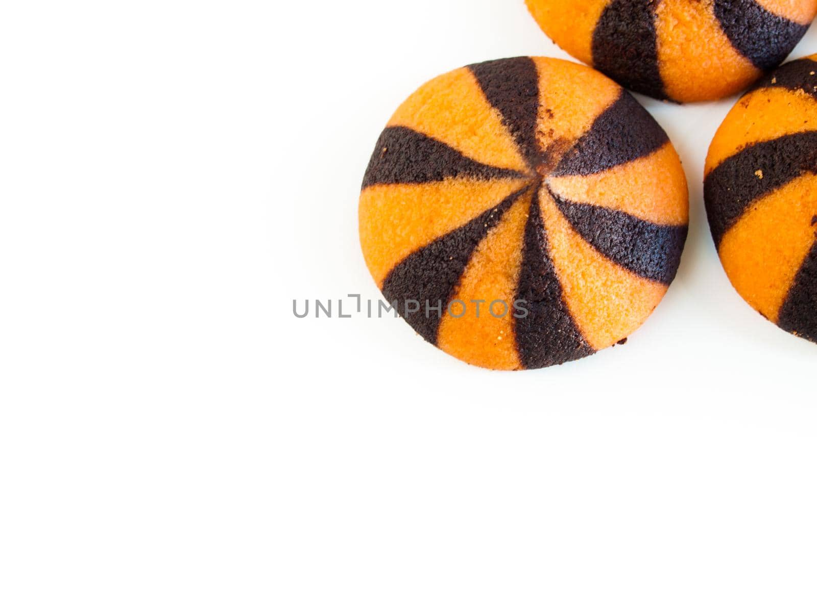 Halloween star drop cookies on white background.