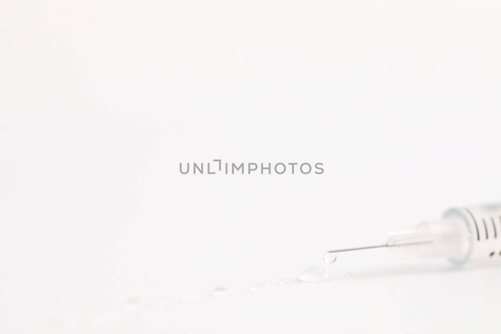 Syringe vaccine isolated in white background