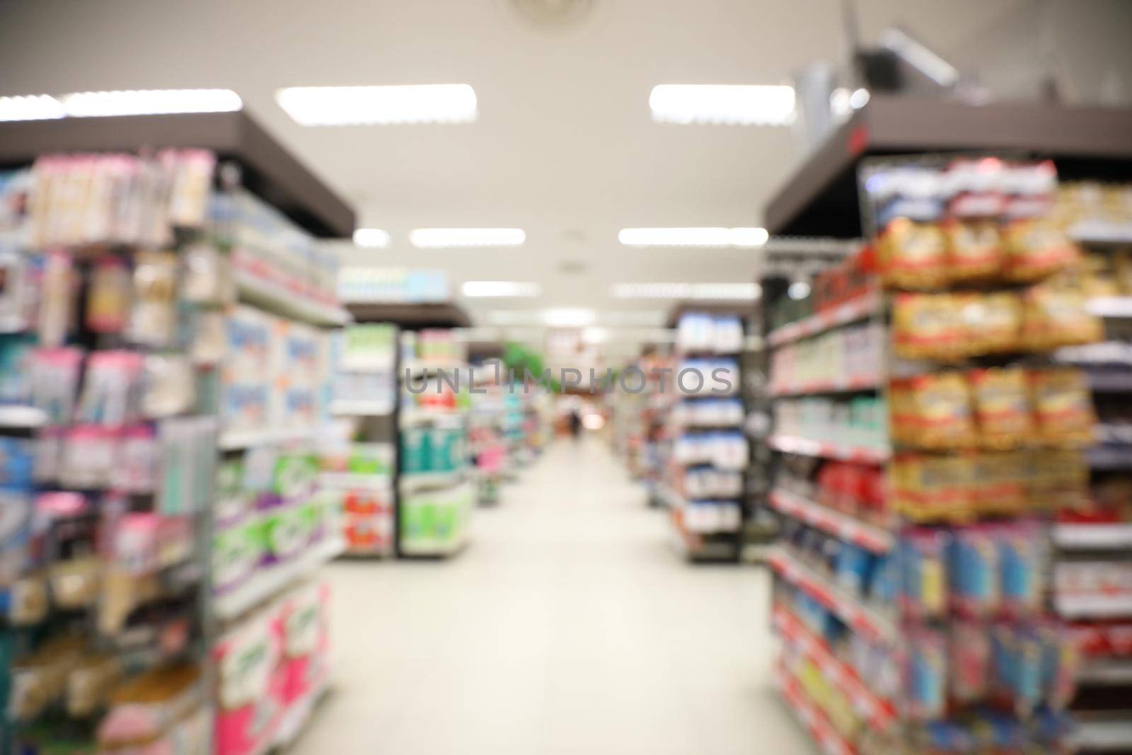 Defocus background blur indoor Store supermarket by piyato