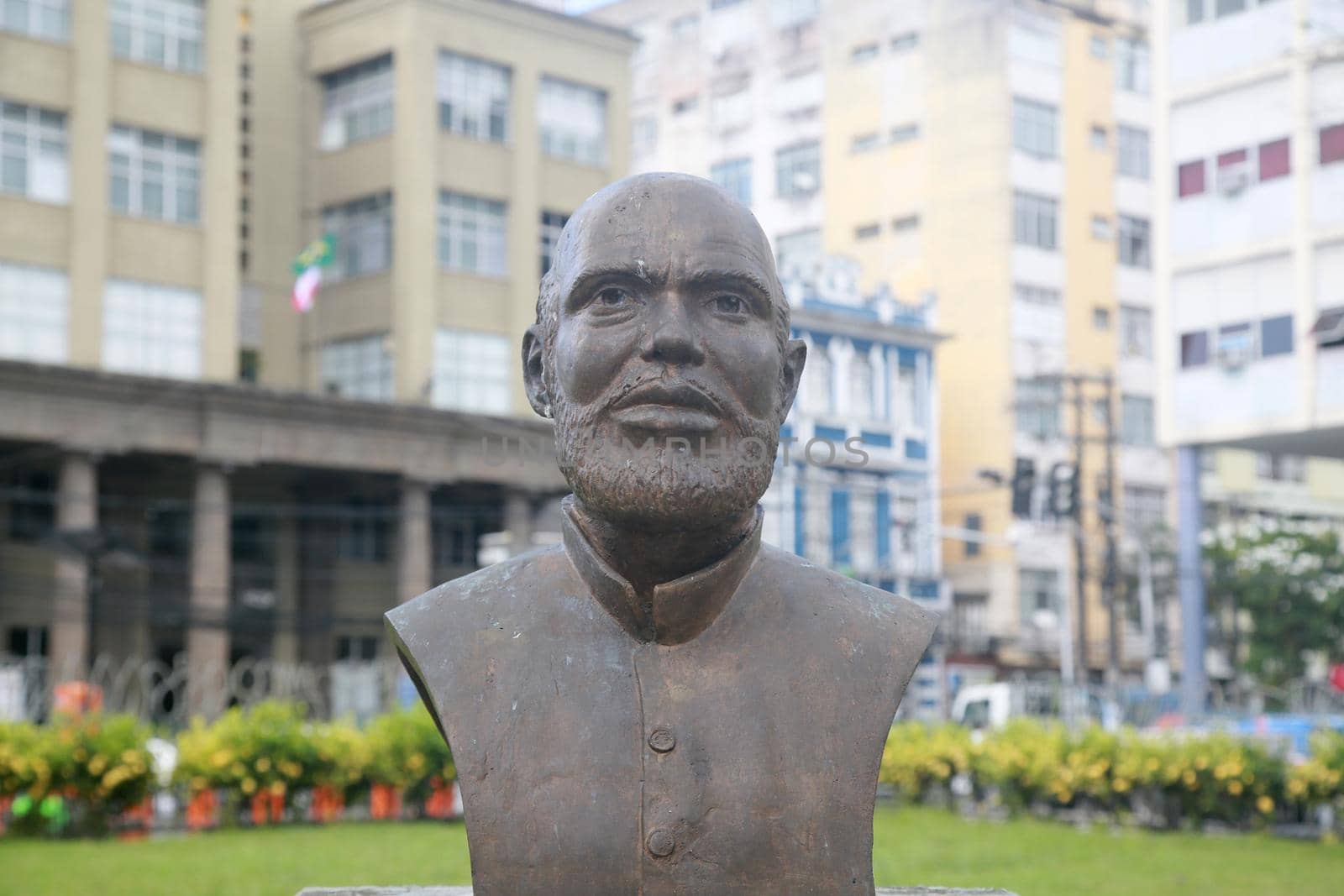 salvador, bahia, brazil - september 30, 2022: Luiz Gonzaga das Viegens e Veiga, martyred by the Tailors' Revolt and killed by hanging in 1799, in Piedade square, in the city of Salvador.