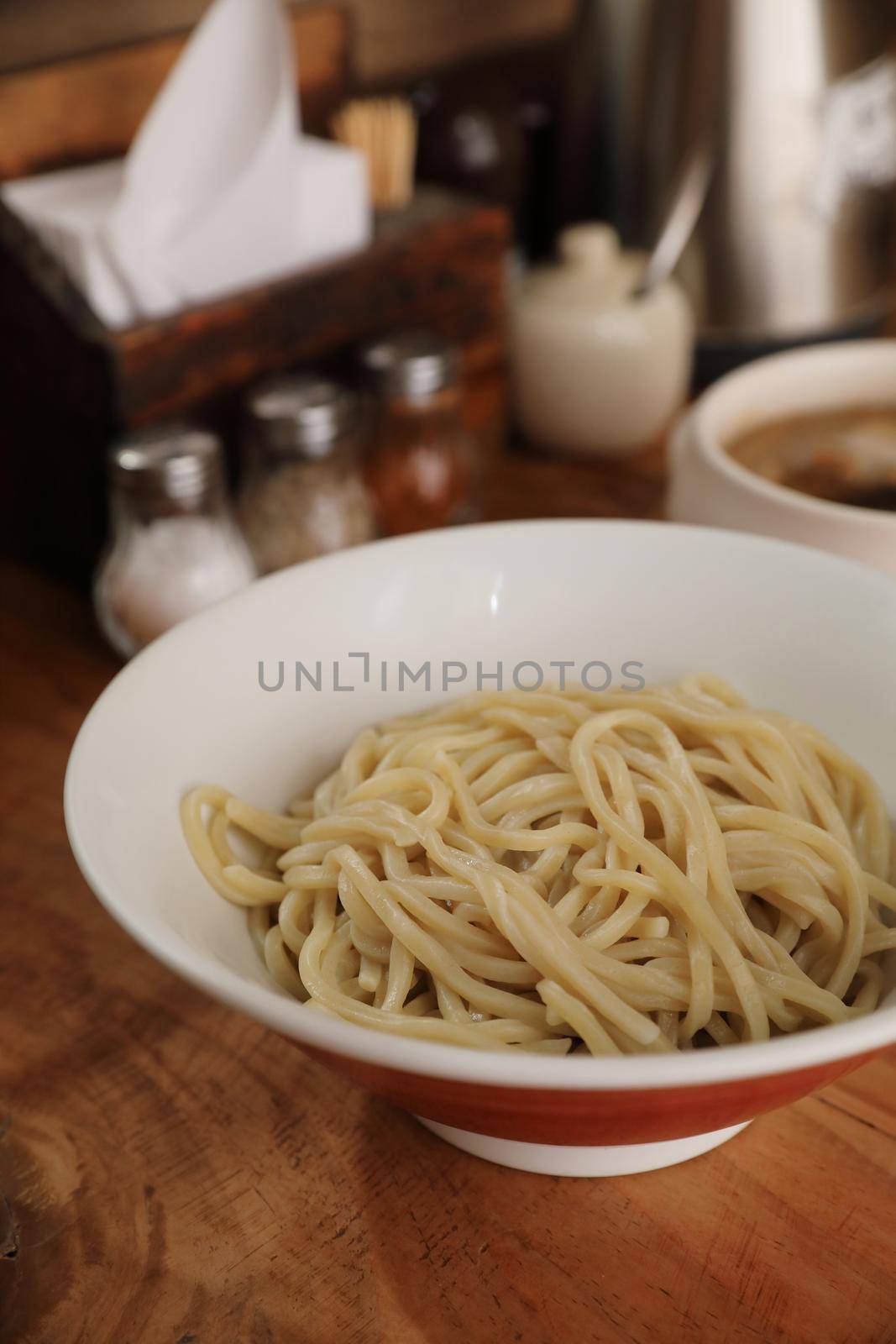Tsukemen ramen with soup for dipping Japanese food by piyato