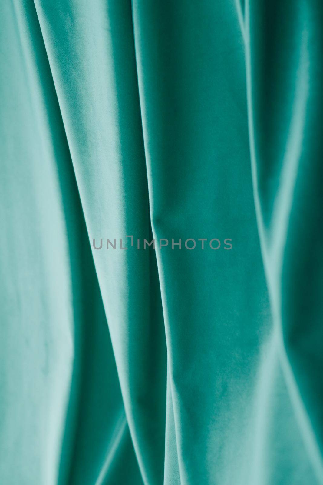 Abstract emerald fabric background, velvet textile material for blinds or curtains, fashion texture and home decor backdrop for luxury interior design brand by Anneleven