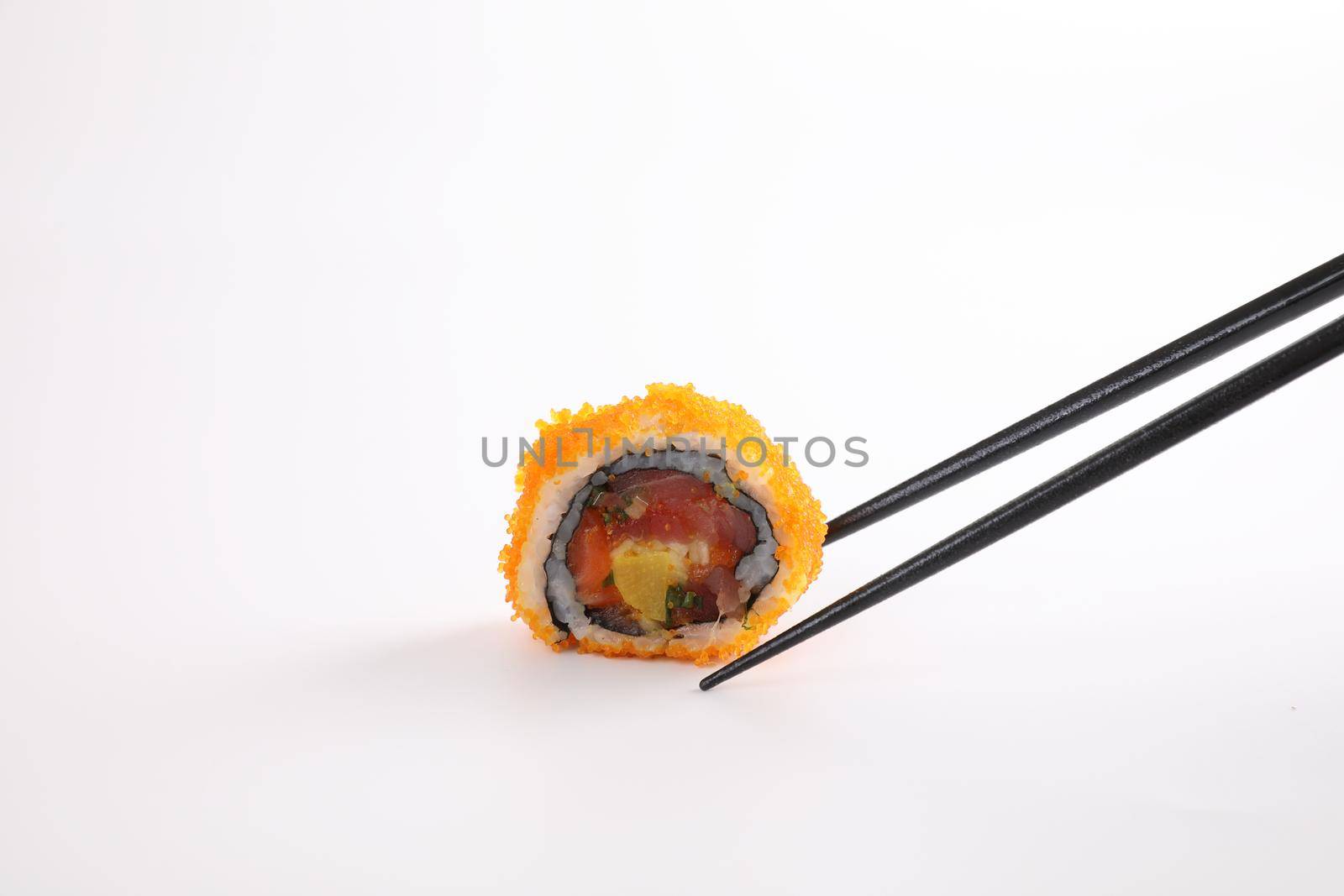 California roll isolated in white background by piyato