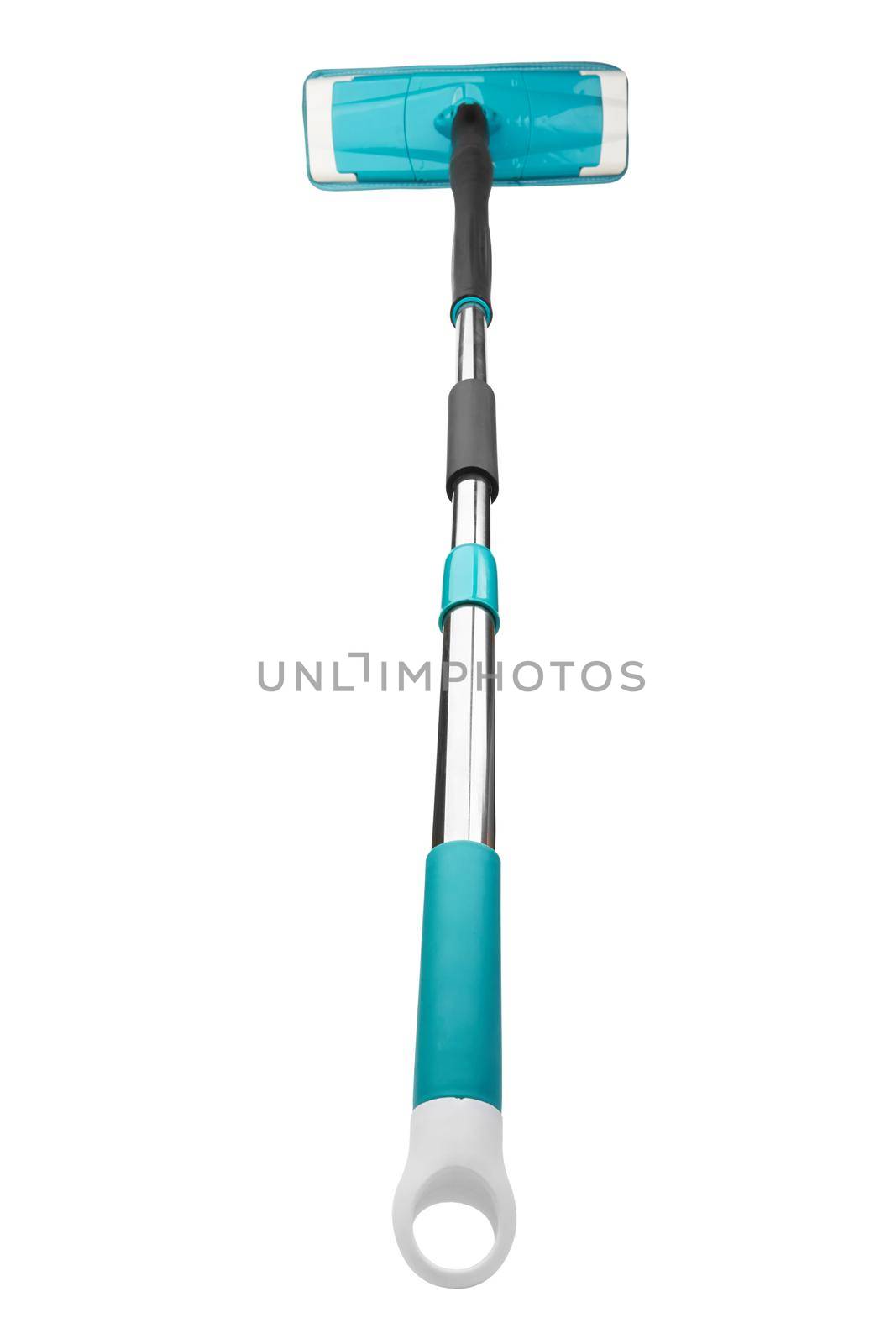 Blue plastic mop isolated on white background