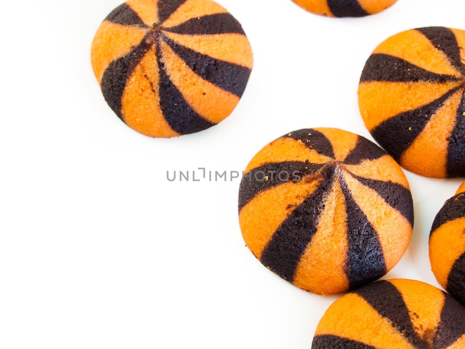 Halloween star drop cookies on white background.