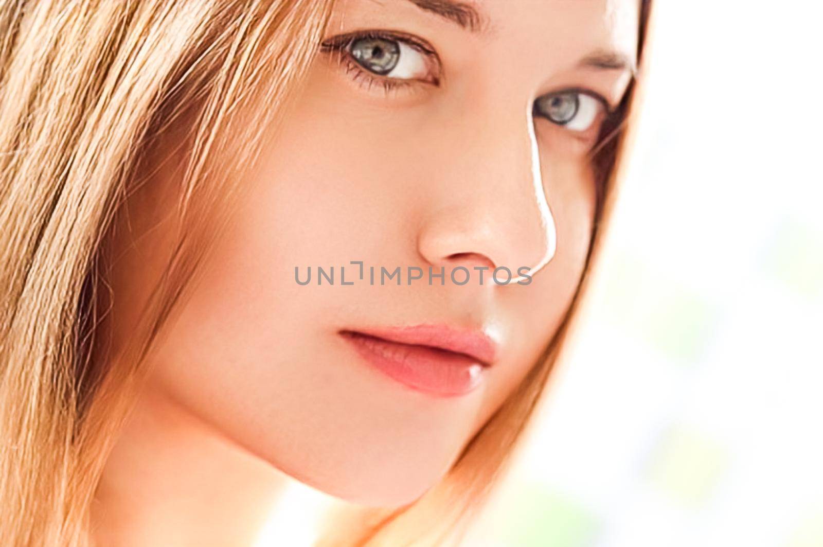 Beauty, skincare and make-up, portrait of beautiful woman, female model face close-up for skin care and makeup branding