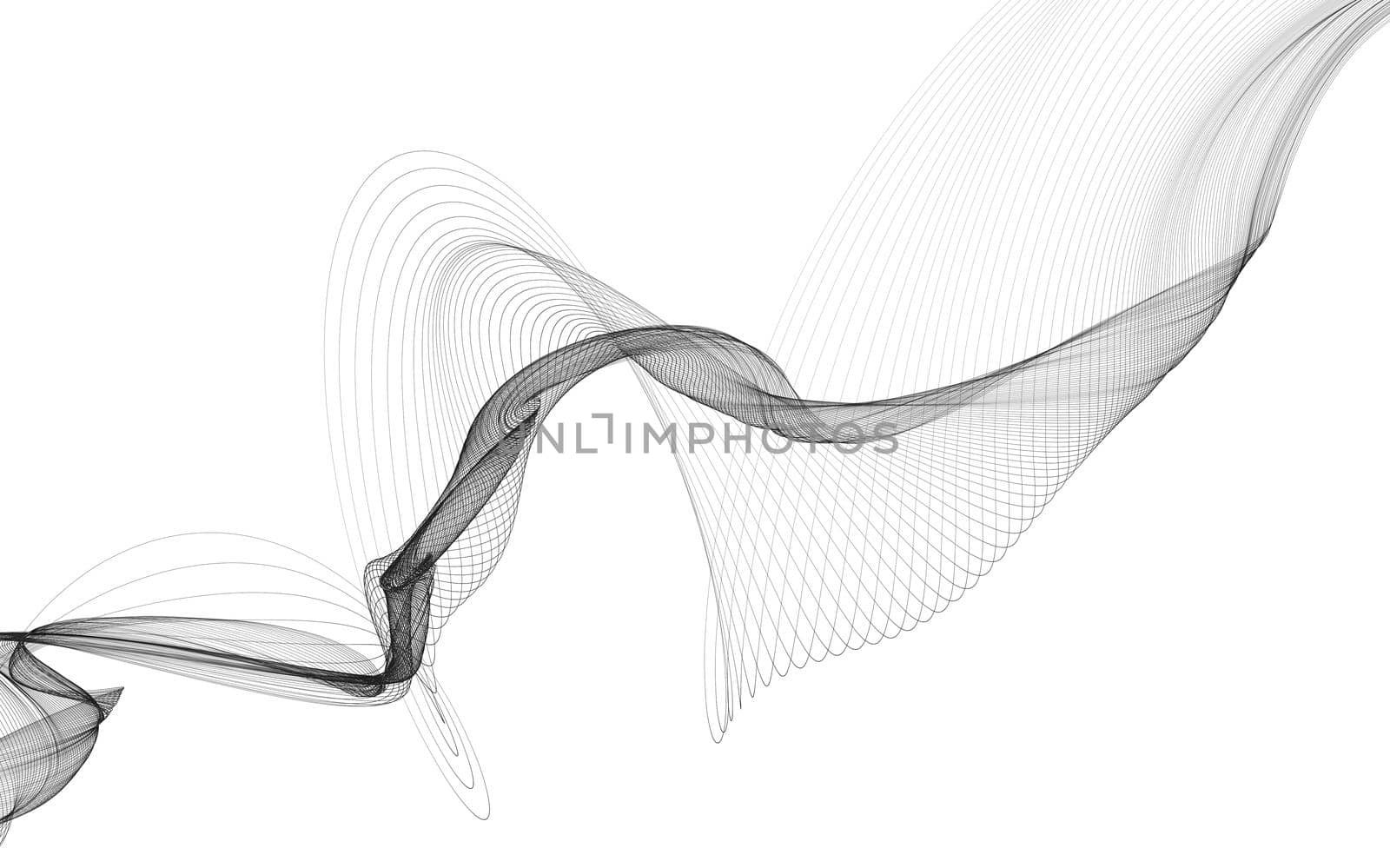 Abstract background with monochrome wave lines on white background. Modern technology background.