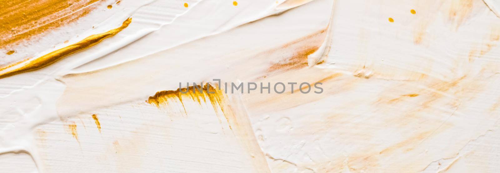 Art, branding and glamour concept - Artistic abstract texture background, golden acrylic paint brush stroke, textured ink oil splash as print backdrop for luxury holiday brand, flatlay banner design