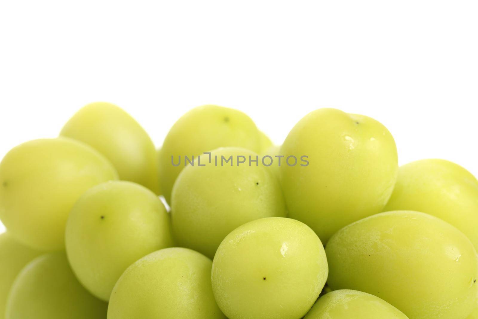 Green grape isolated in white background by piyato