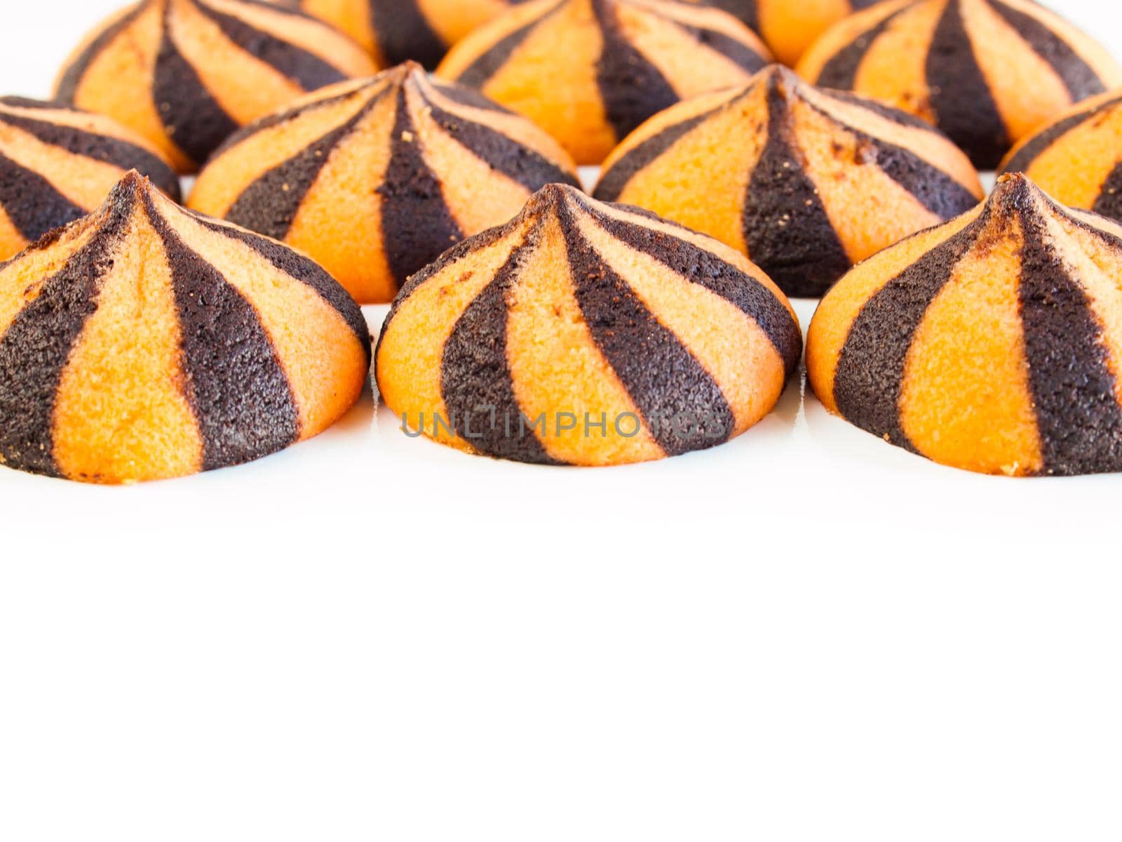 Halloween star drop cookies on white background.