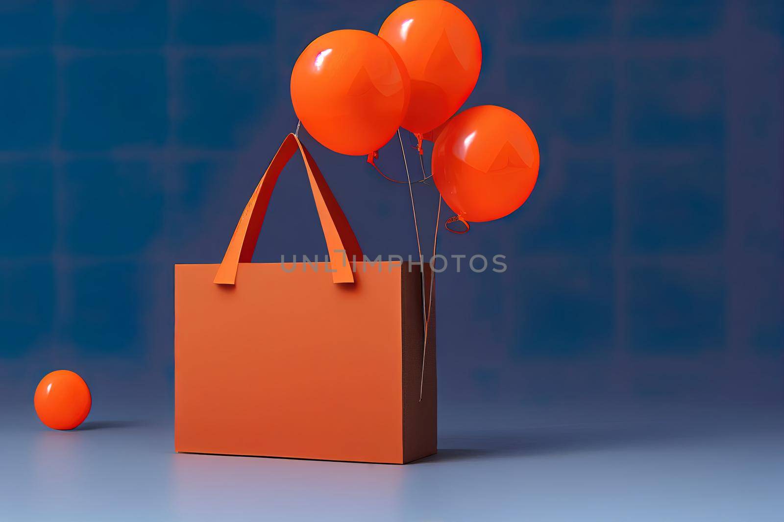 3d rendering of promotion sale with orange podium gifts High quality 2d illustration. by 2ragon