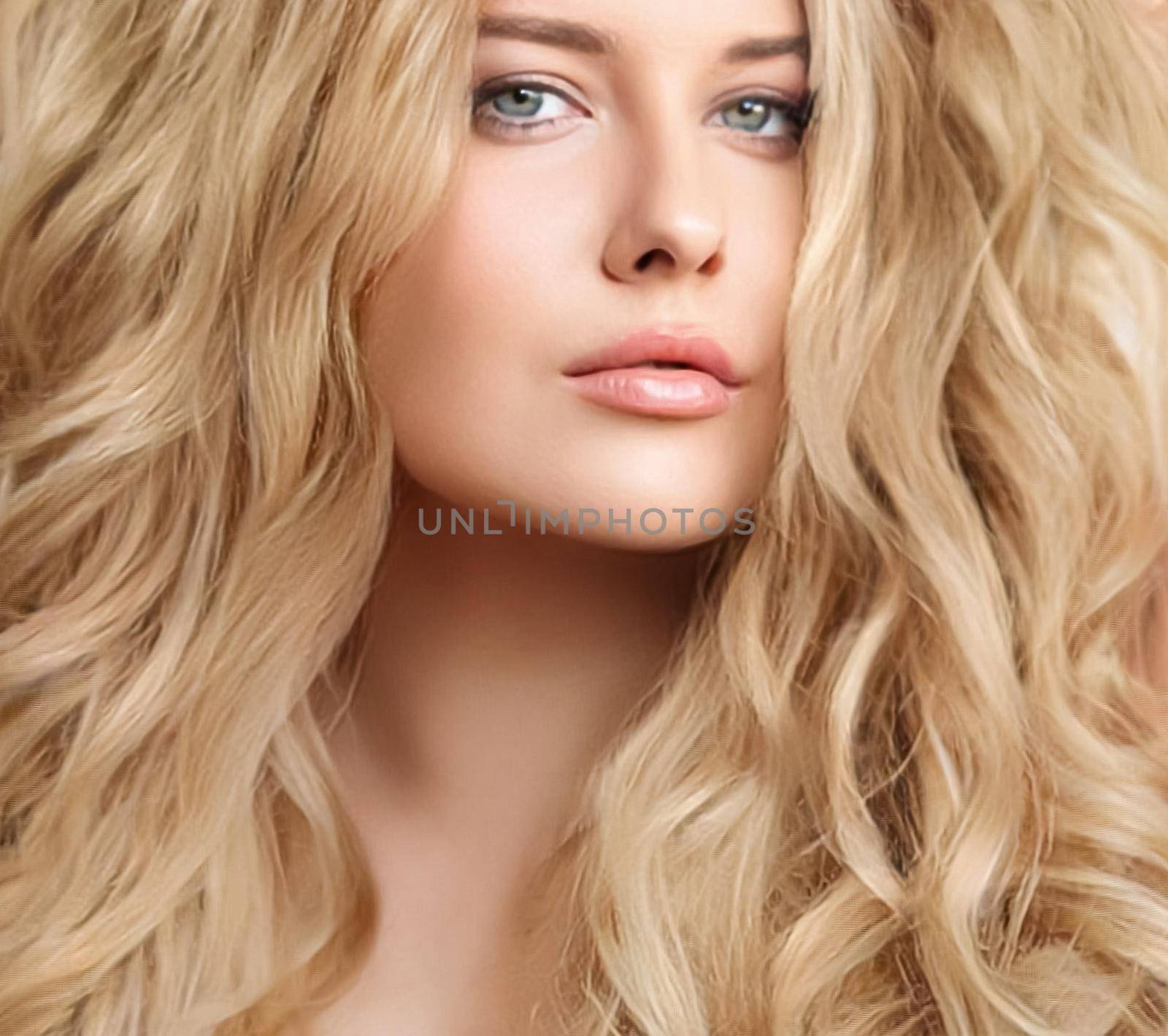 Hairstyle, beauty and hair care, beautiful blonde woman with long blond hair, glamour portrait for hair salon and haircare brand