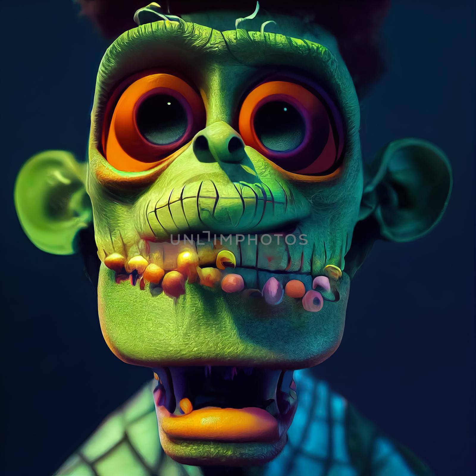 illustration of a Frankenstein's Monster. halloween Frankenstein's animated illustration by JpRamos