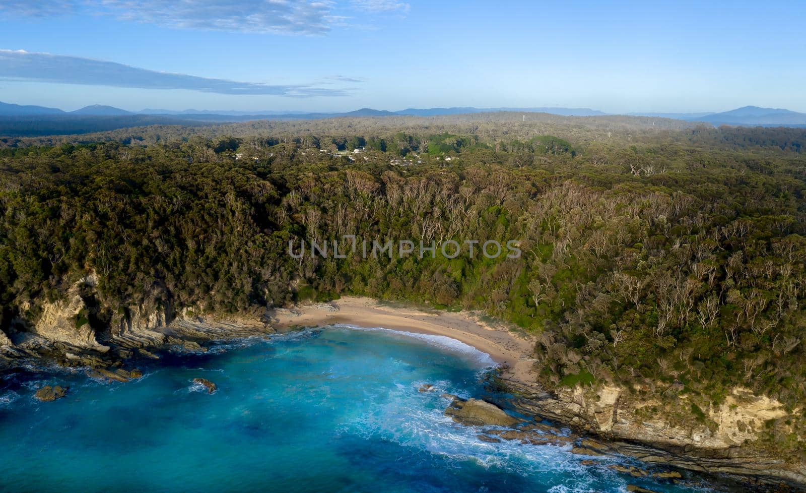 Small secluded beach among the bushland on the east coast of Australia