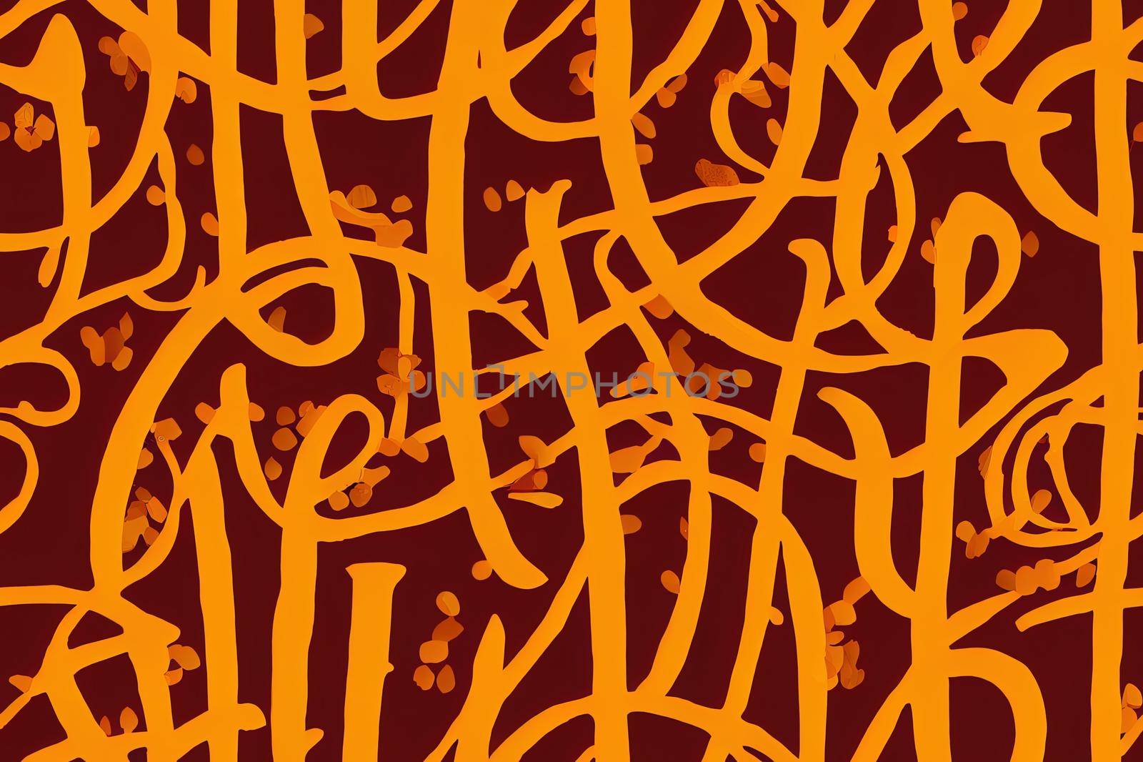 Pumpkin Spice brush lettering signs seamless pattern Typographic style autumn background