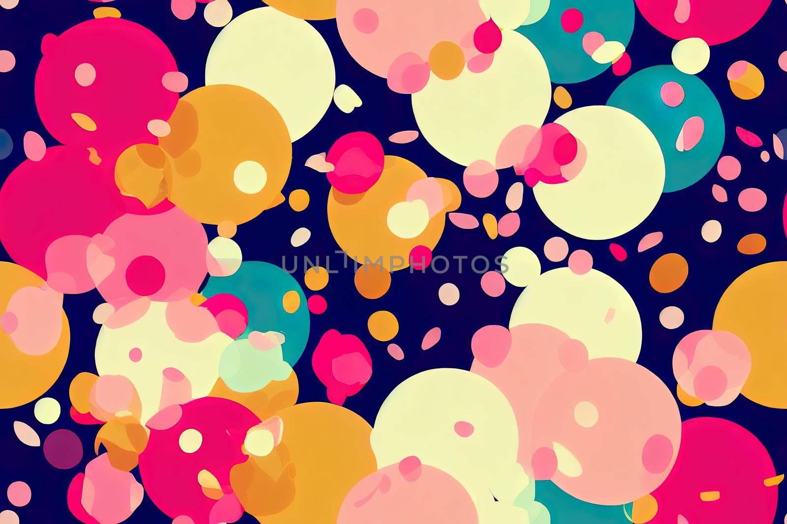 Colorful seamless celebration 2d pattern Beige background and confetti High quality 2d illustration. by 2ragon