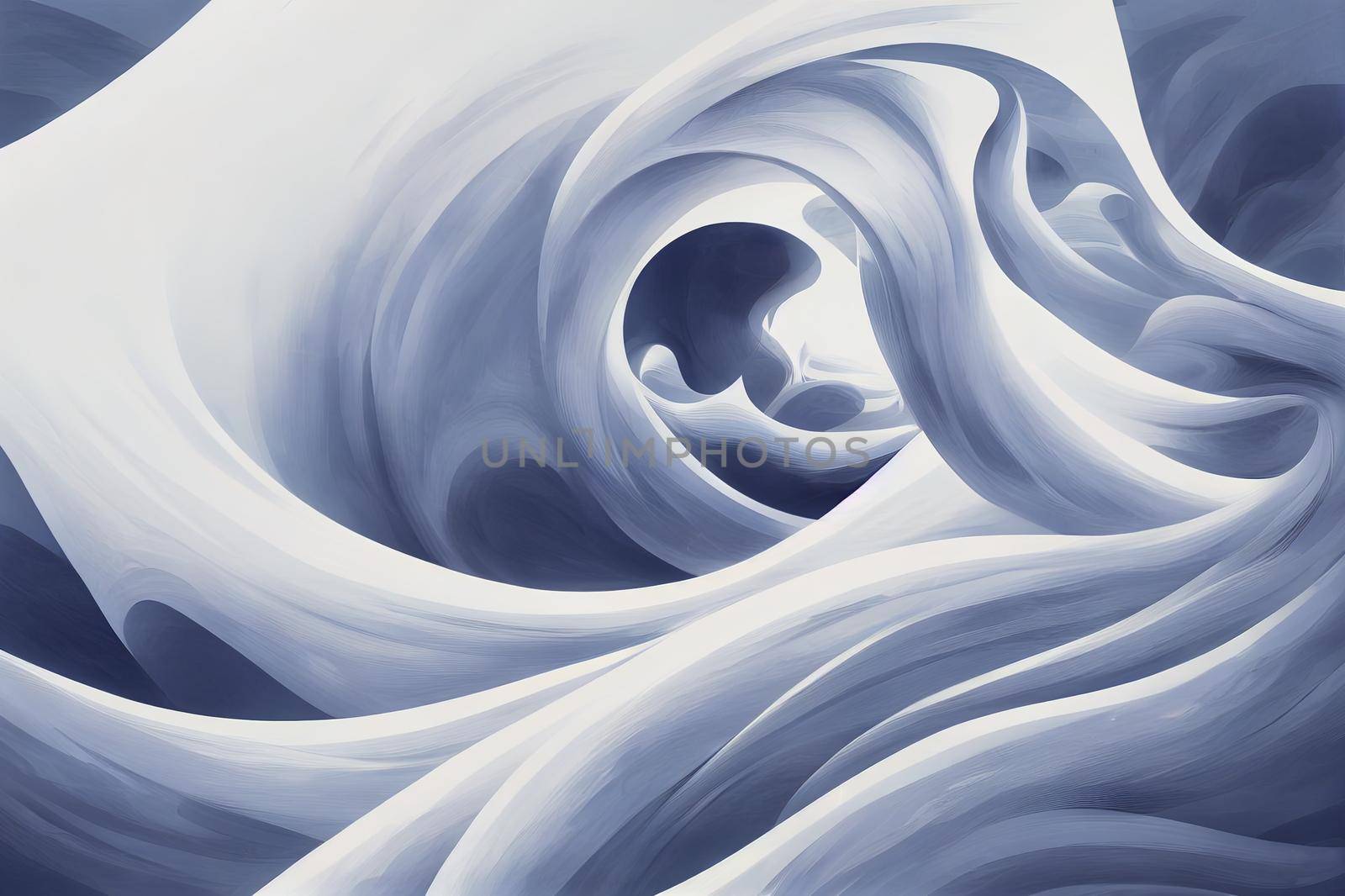 White grey perspective flow waves background. Abstract creative interior. by 2ragon
