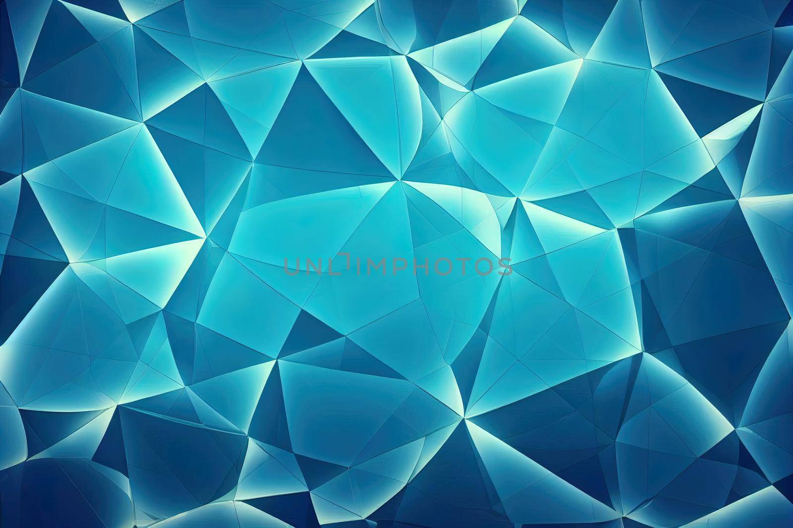 Abstract blue polygon tech network with connect technology background. by 2ragon