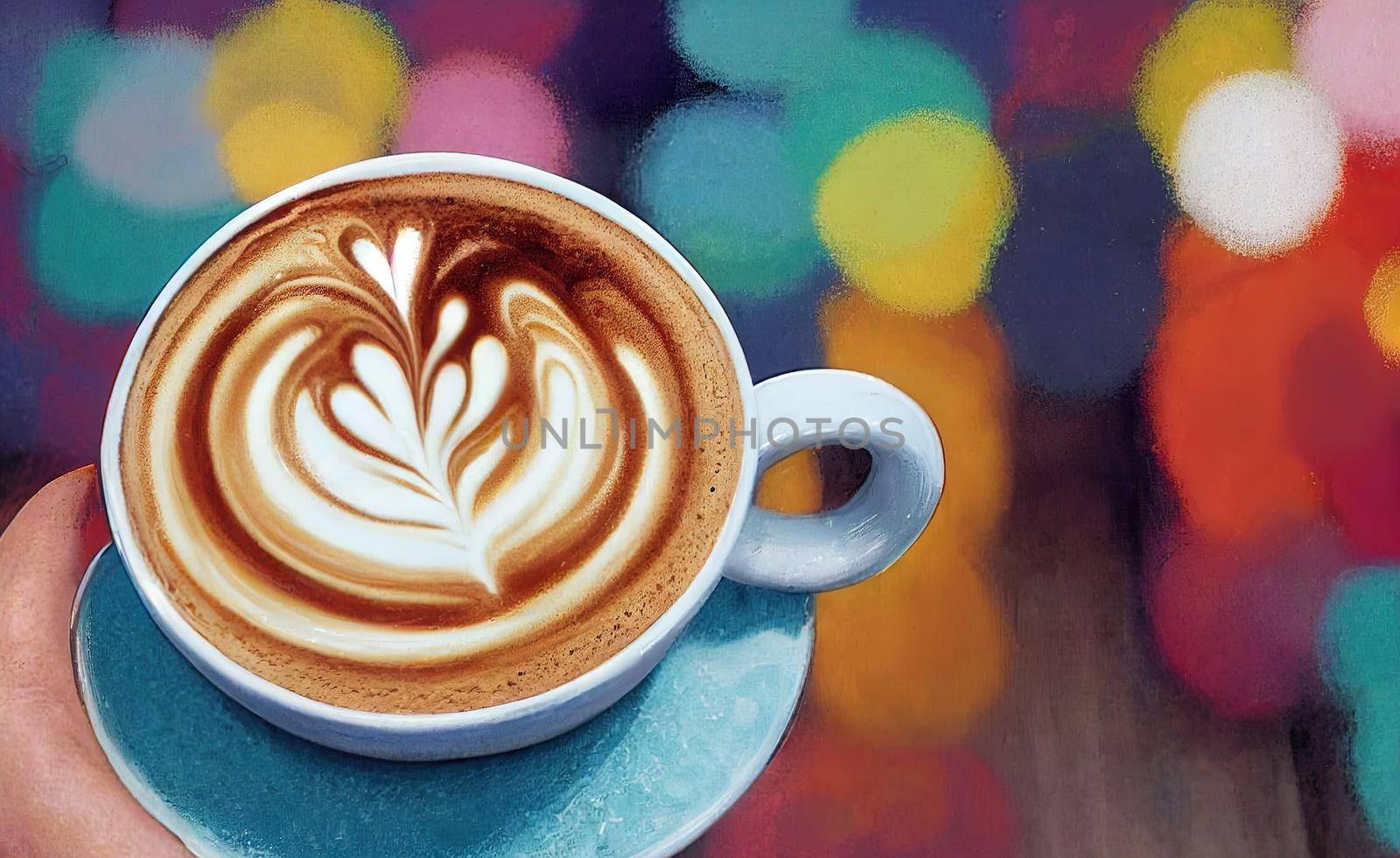 Number 2022 on frothy surface of cappuccino served in High quality 2d illustration. by 2ragon