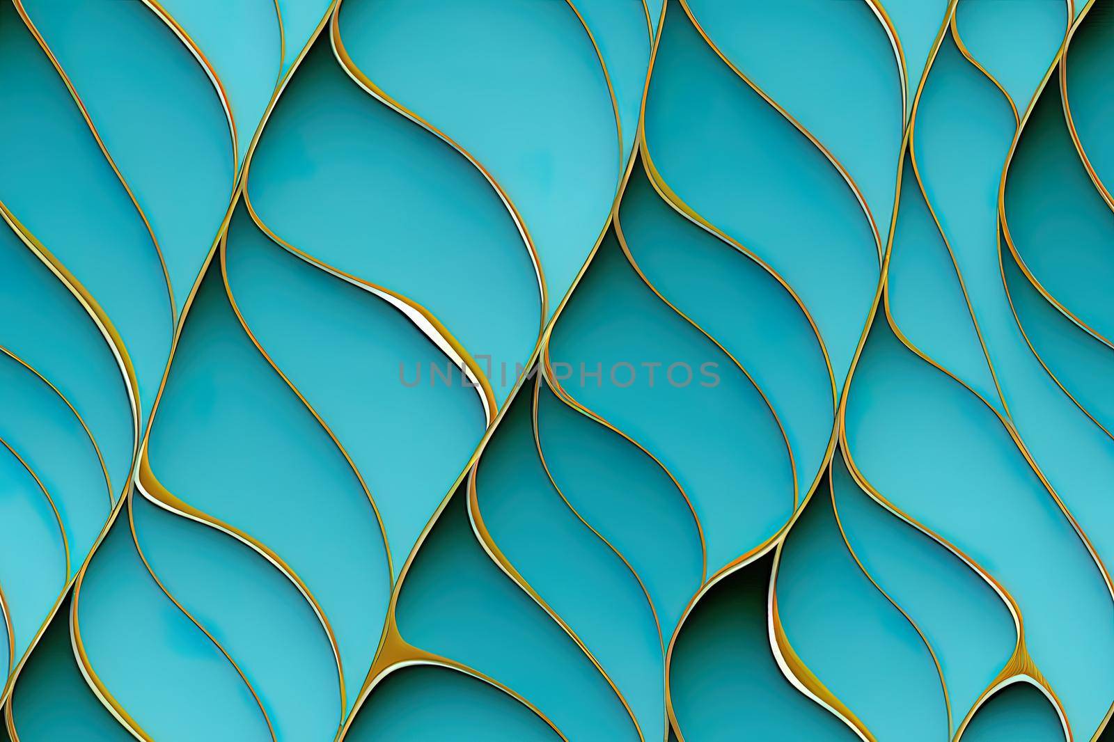 Turquoise blue abstract background in wave art technique. liquid art pattern.