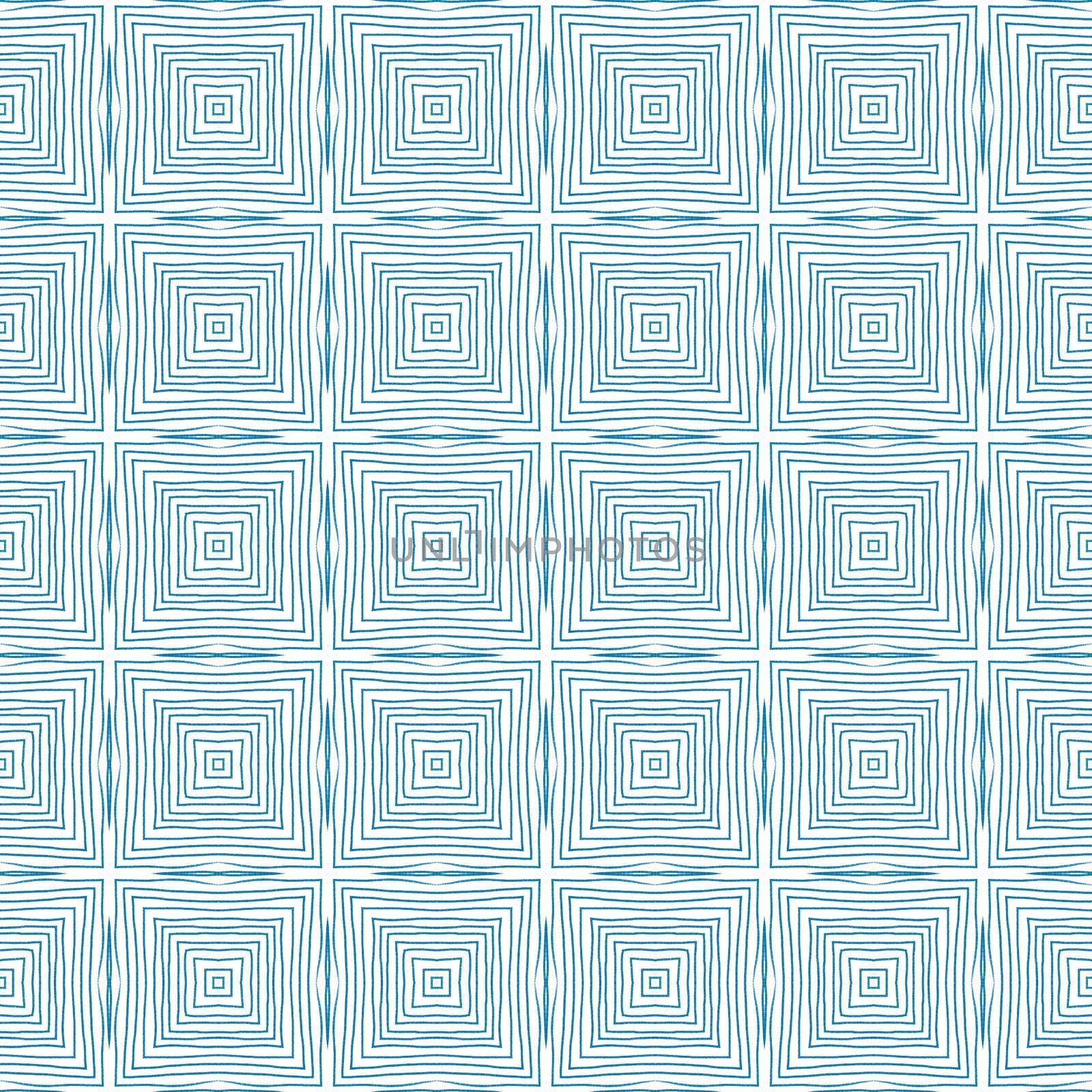 Ethnic hand painted pattern. Blue symmetrical by beginagain