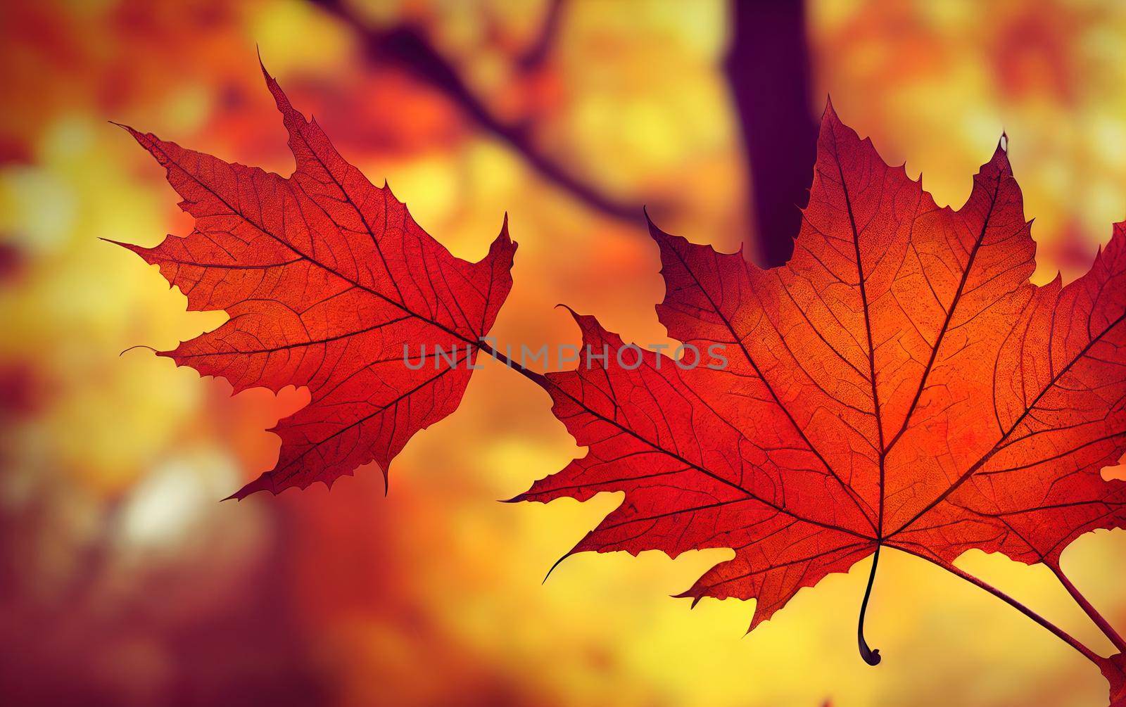 Autumn maple leavesImage on a white and colored background
