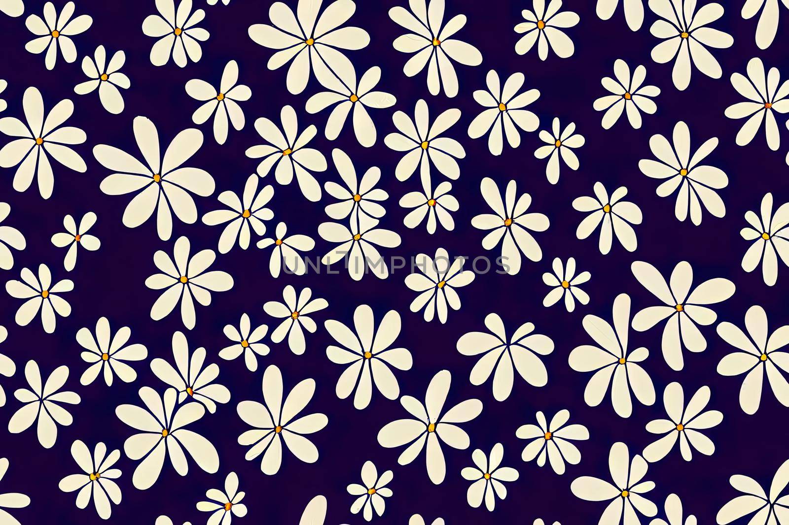 Ditsy liberty style seamless patterns. Set of summer daisy High quality 2d illustration. by 2ragon
