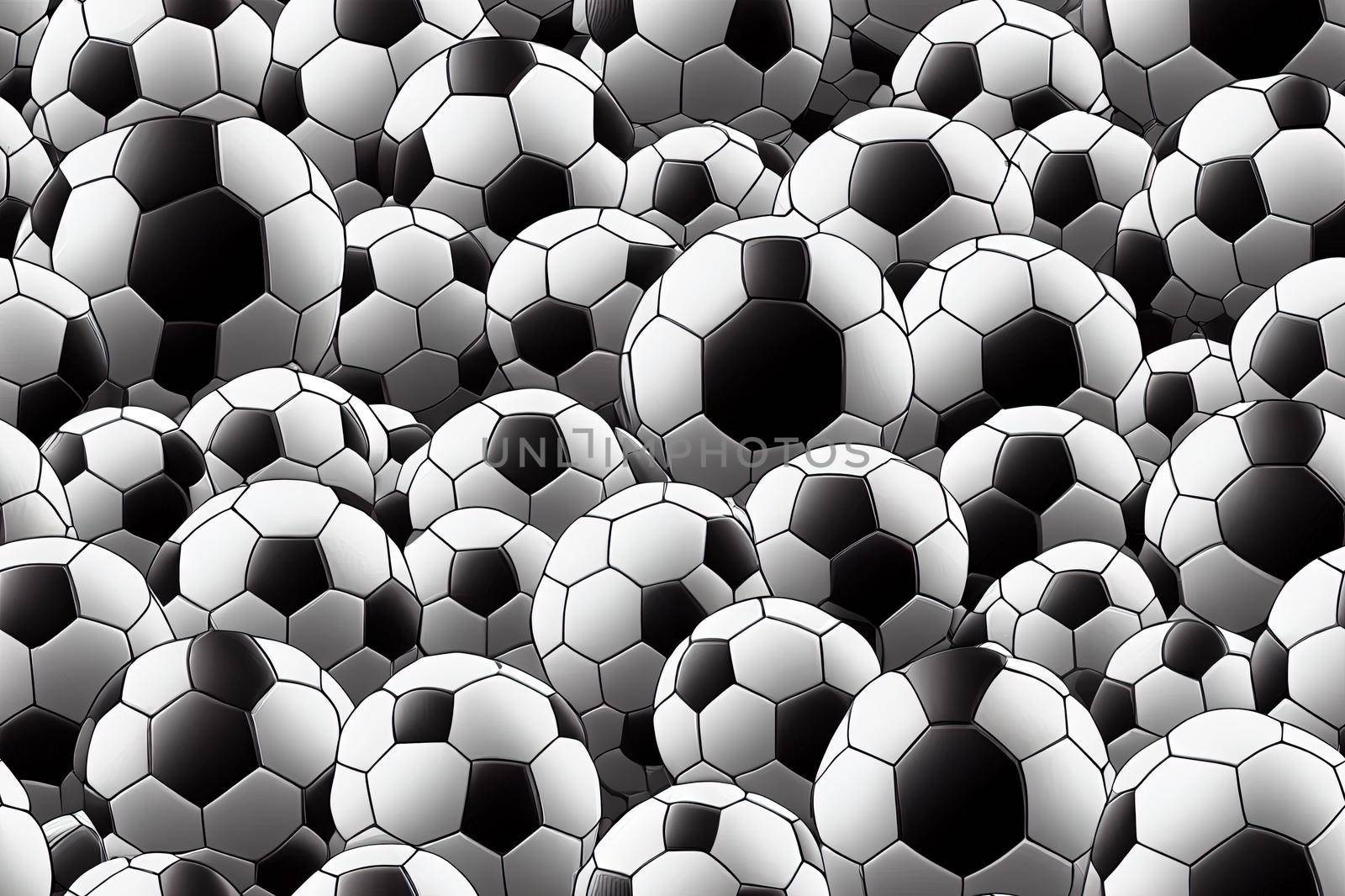 Seamless background of white and black football soccer ball High quality 2d illustration. by 2ragon
