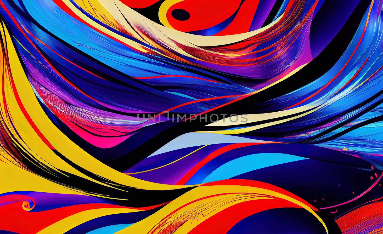 Abstract modern graphic element. Dynamical colored forms and waves. by 2ragon