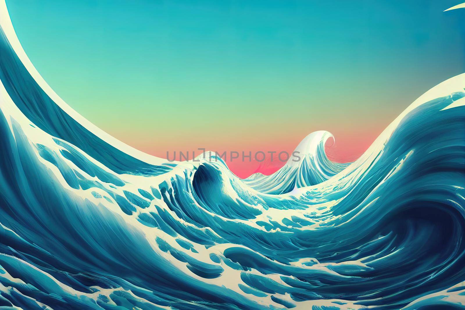 Abstract Wave Background. White Minimalistic Texture. Template 3d Illustration by 2ragon