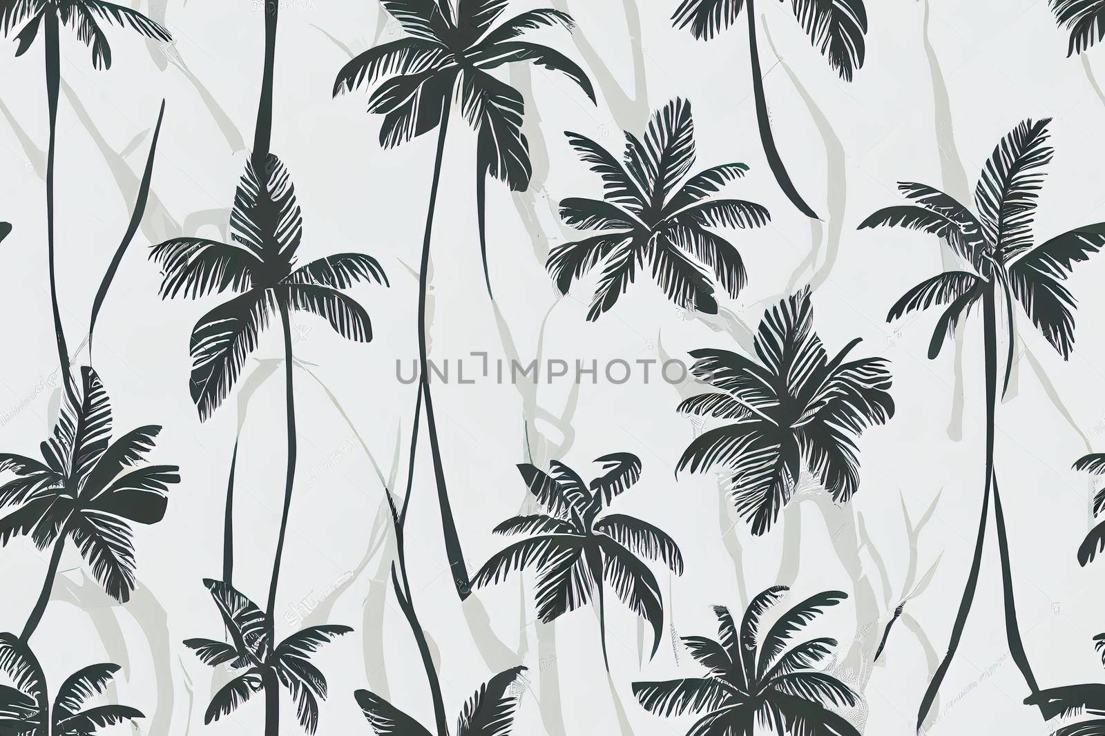 Beautiful tropical vintage hawaiian palm trees, zebra, giraffe, elephant, High quality 2d illustration. by 2ragon