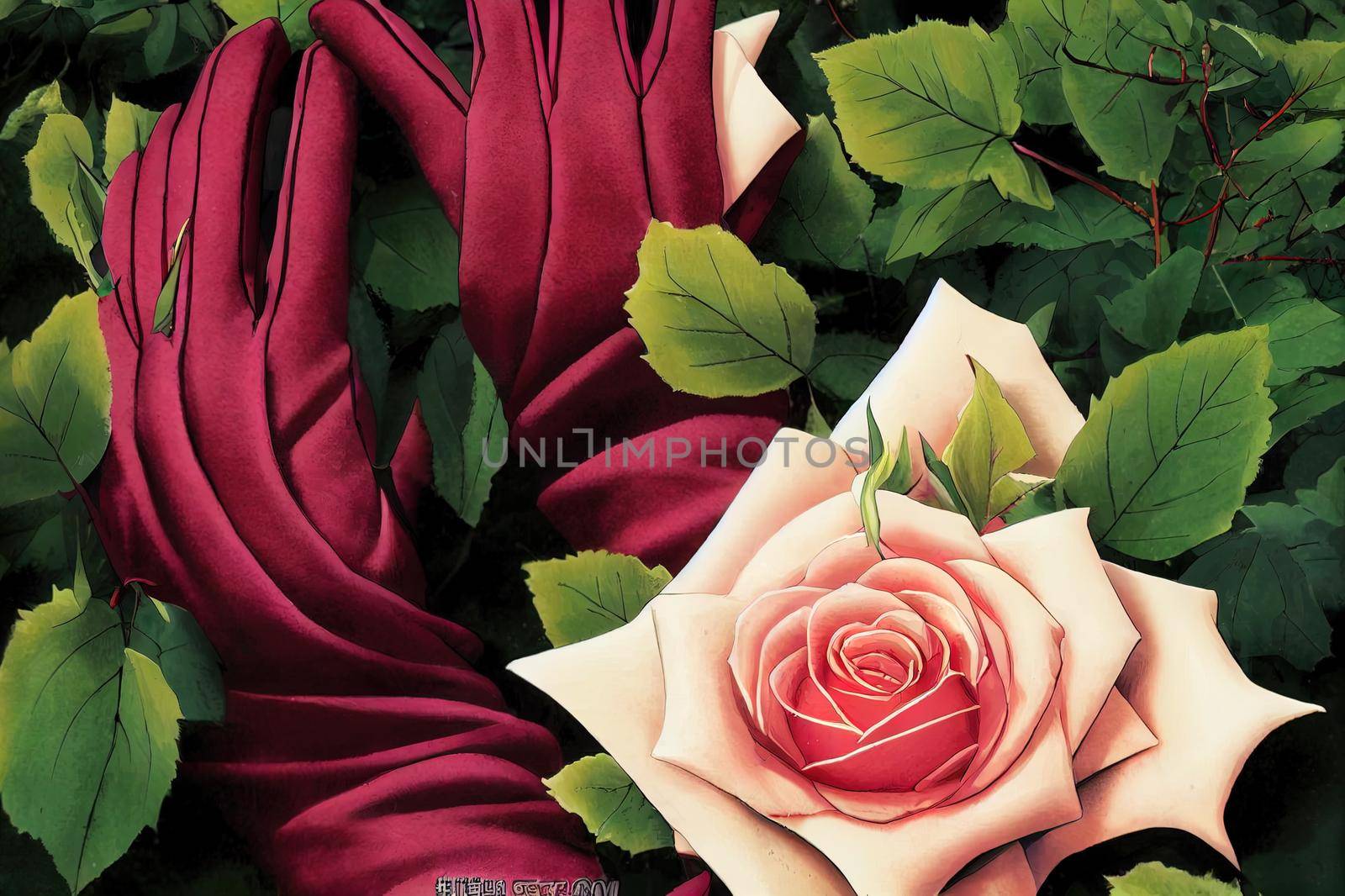 Shelter roses for the winter. Frost protection for garden High quality 2d illustration. by 2ragon