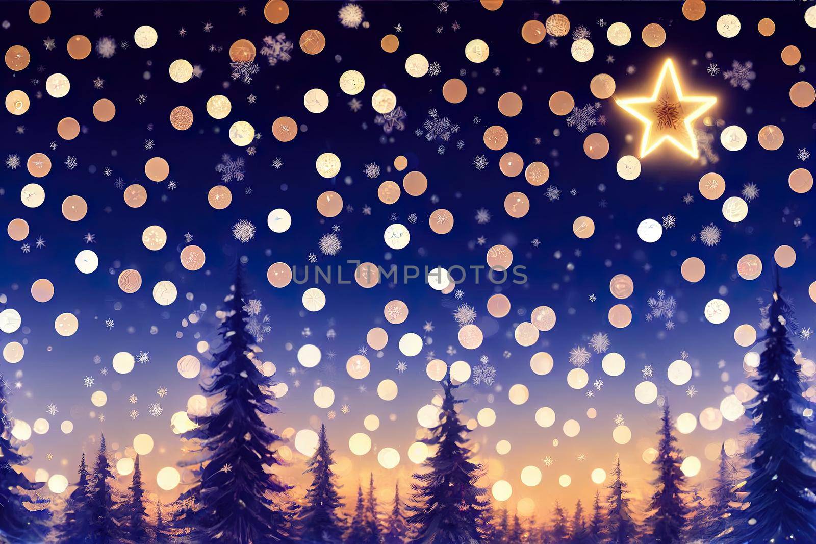 Christmas background. Festive elegant abstract background with bokeh lights by 2ragon