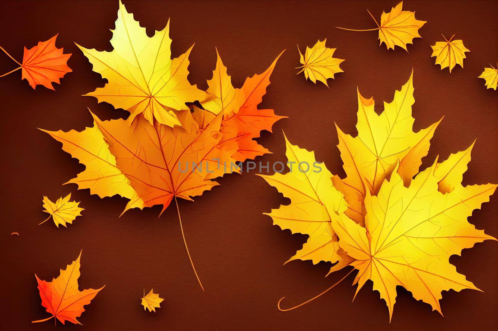 Autumn sale background with maple leaves display podium gift box percent symbol acorn copy space text 3D rendering illustration