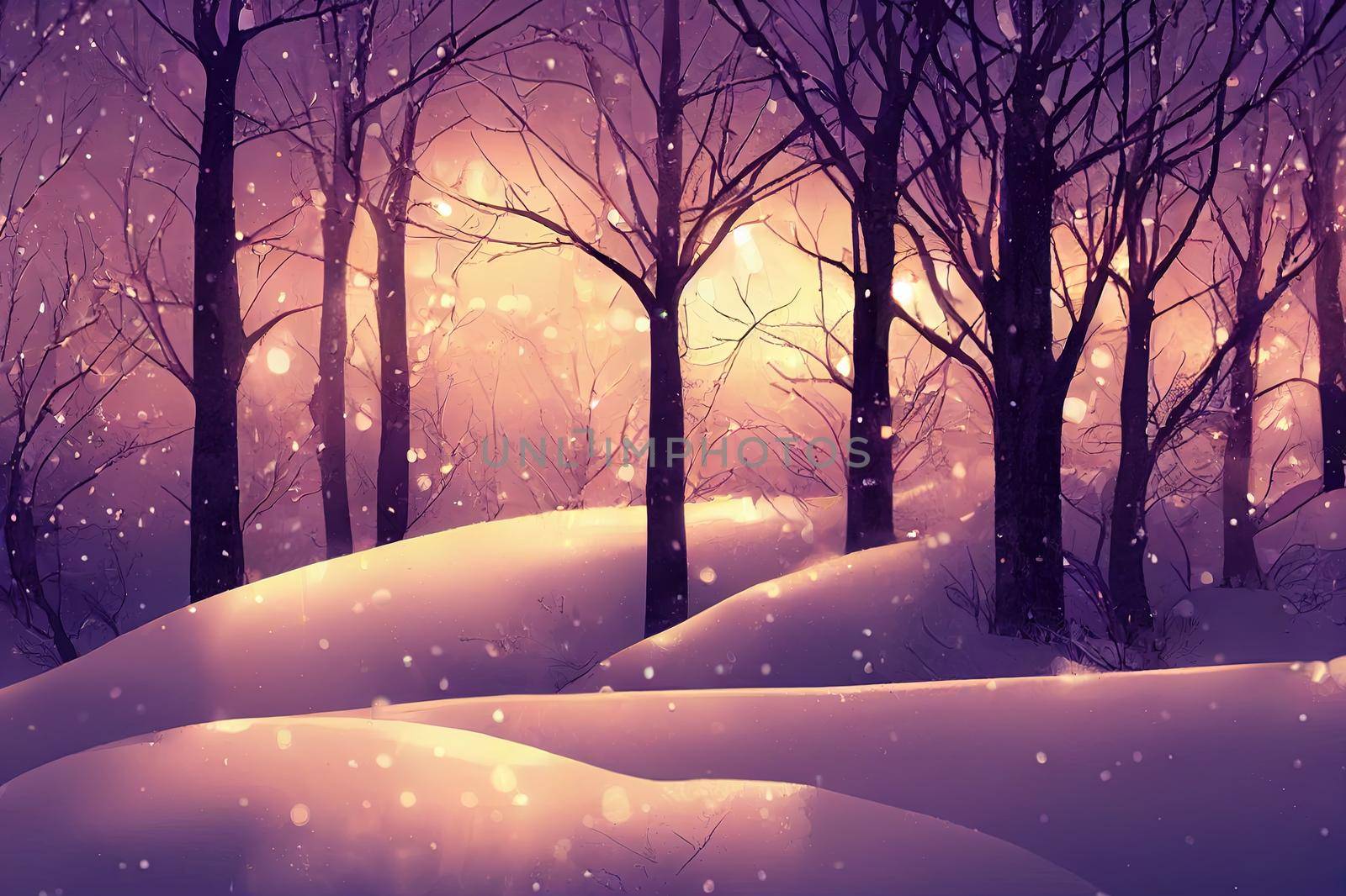 Bokeh winter background