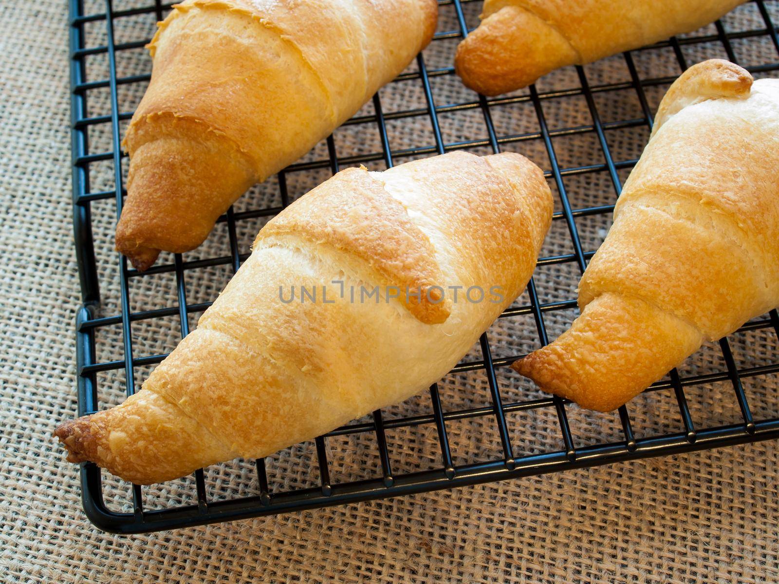 Baking small croissants for breakfast.