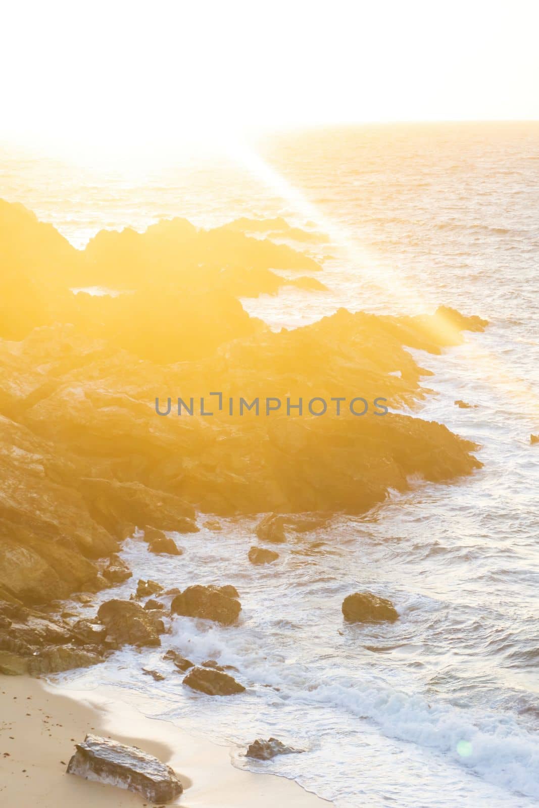 Sunset over the cliffs on the Atlantic coast landscape