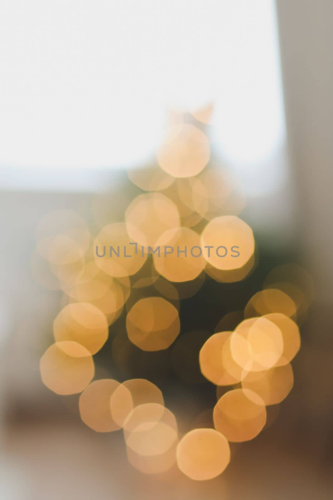 christmas background with christmas tree out of focus. abstract christmas background with defocused lights by paralisart