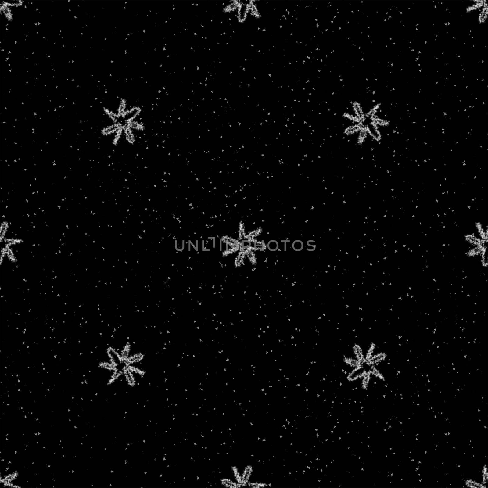 Hand Drawn Snowflakes Christmas Seamless Pattern. Subtle Flying Snow Flakes on chalk snowflakes Background. Attractive chalk handdrawn snow overlay. Original holiday season decoration.