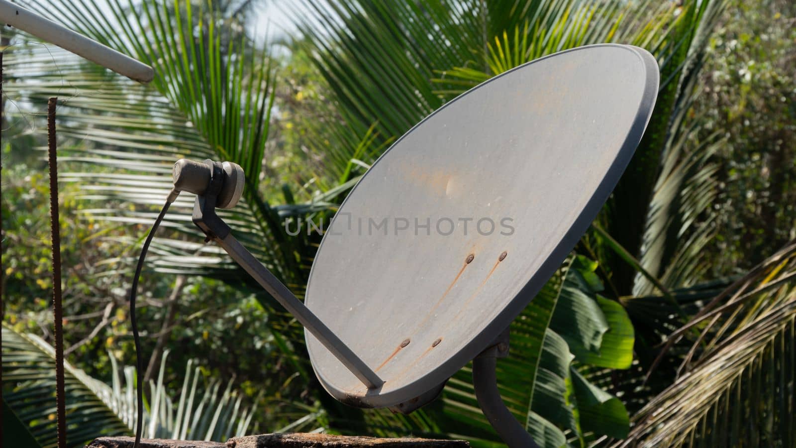 Digital TV, satellite dish on the roof, multiplatform operator of the digital environment by voktybre