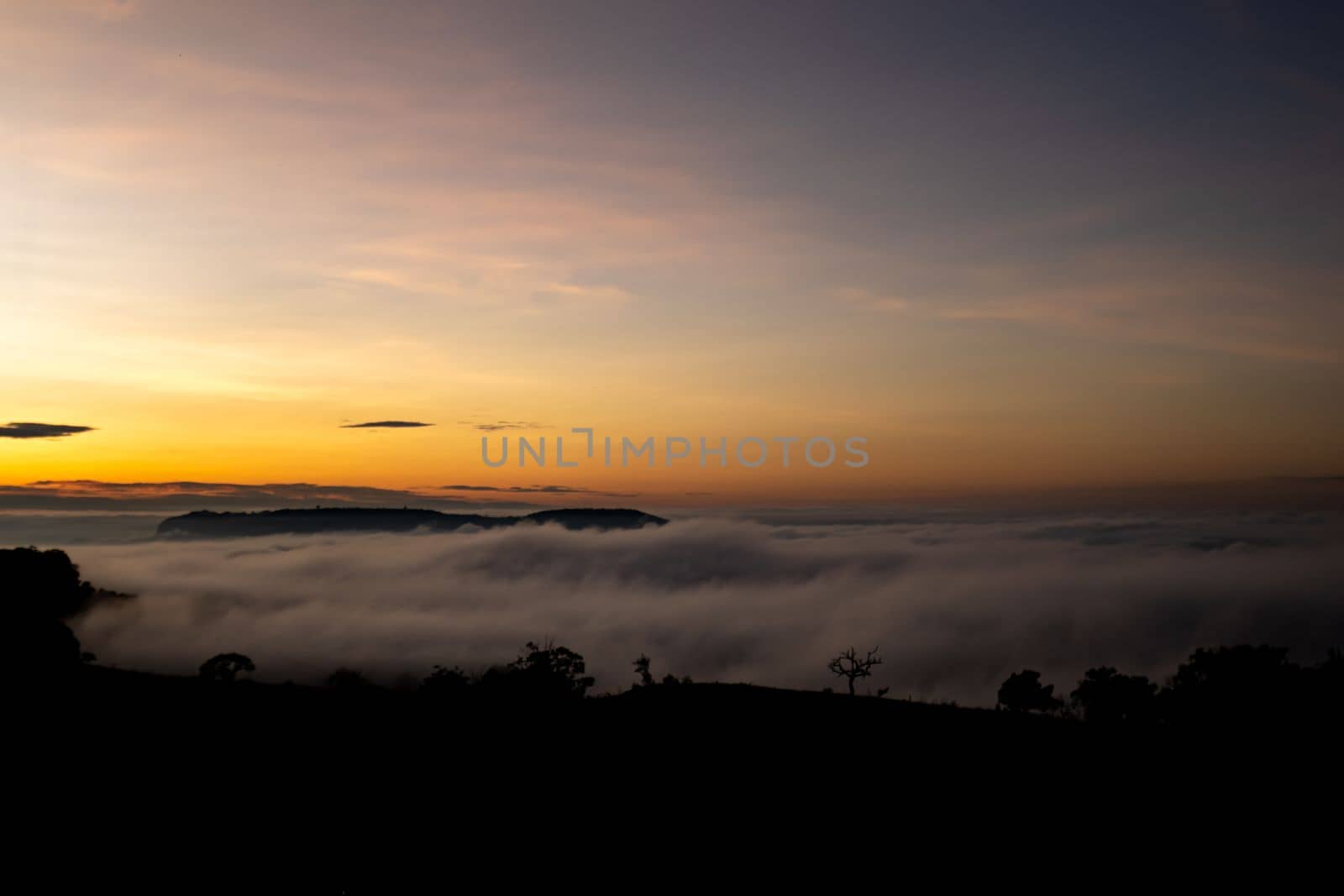 colorful sunrise in mountain landscape. High quality photo