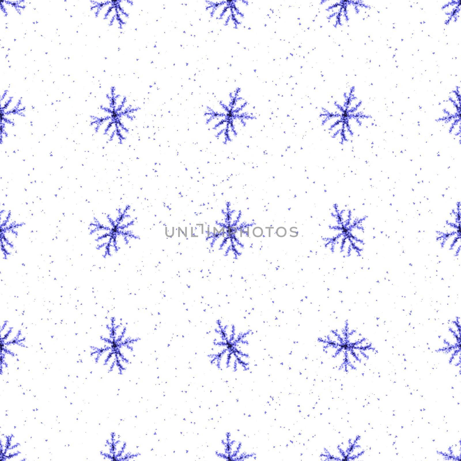 Hand Drawn Snowflakes Christmas Seamless Pattern. Subtle Flying Snow Flakes on chalk snowflakes Background. Alive chalk handdrawn snow overlay. Energetic holiday season decoration.