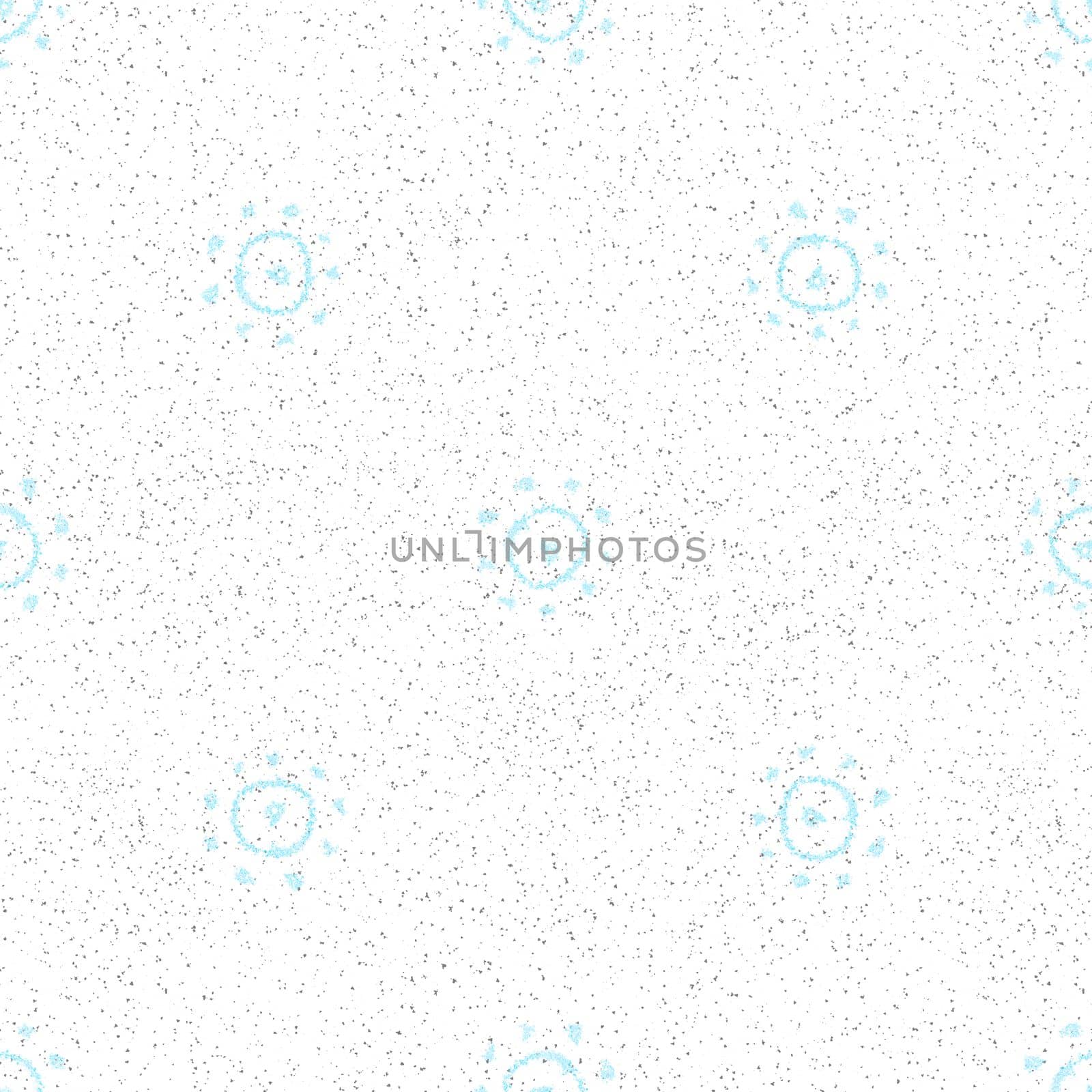 Hand Drawn Snowflakes Christmas Seamless Pattern. Subtle Flying Snow Flakes on chalk snowflakes Background. Alive chalk handdrawn snow overlay. Wondrous holiday season decoration.