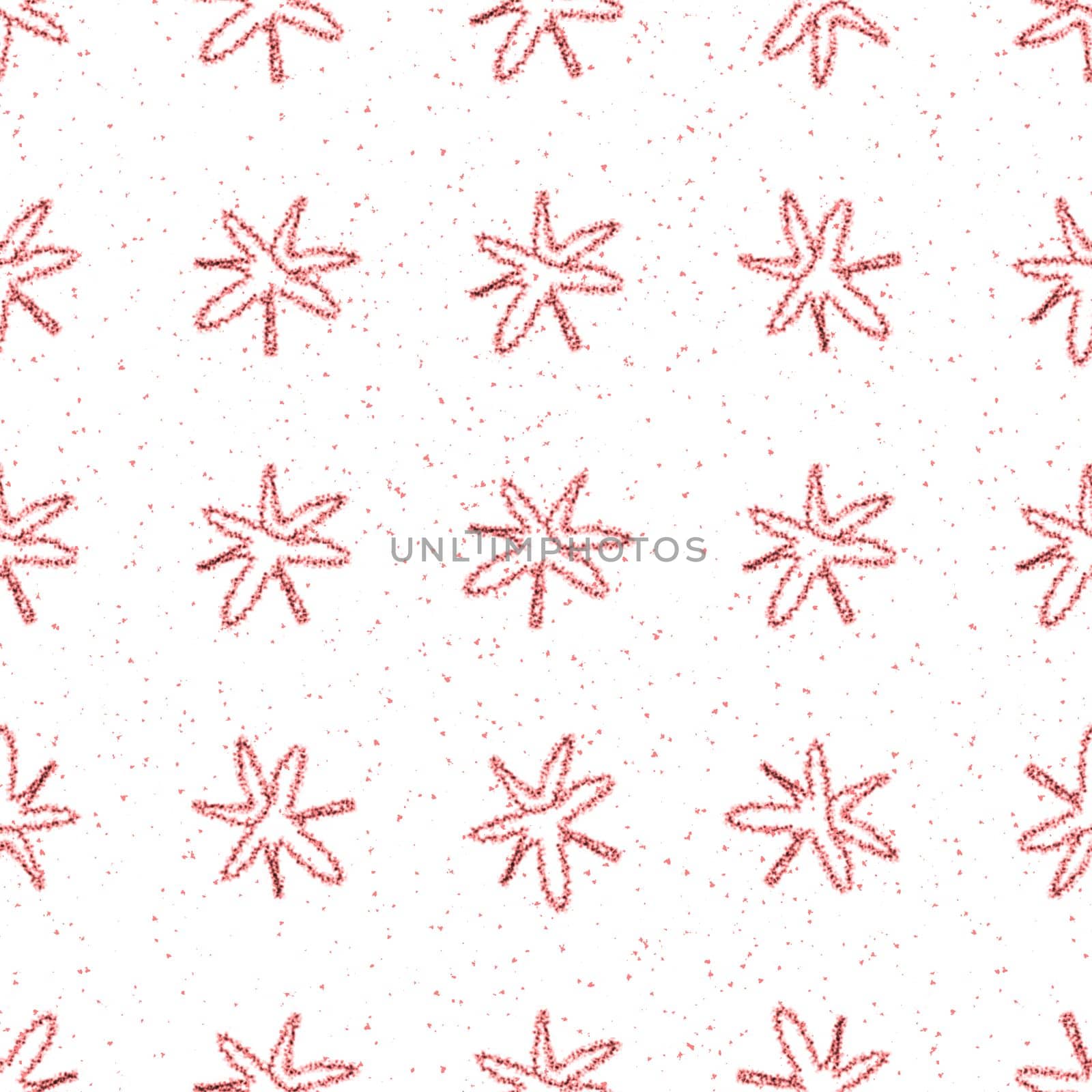 Hand Drawn Snowflakes Christmas Seamless Pattern. Subtle Flying Snow Flakes on chalk snowflakes Background. Astonishing chalk handdrawn snow overlay. Sublime holiday season decoration.