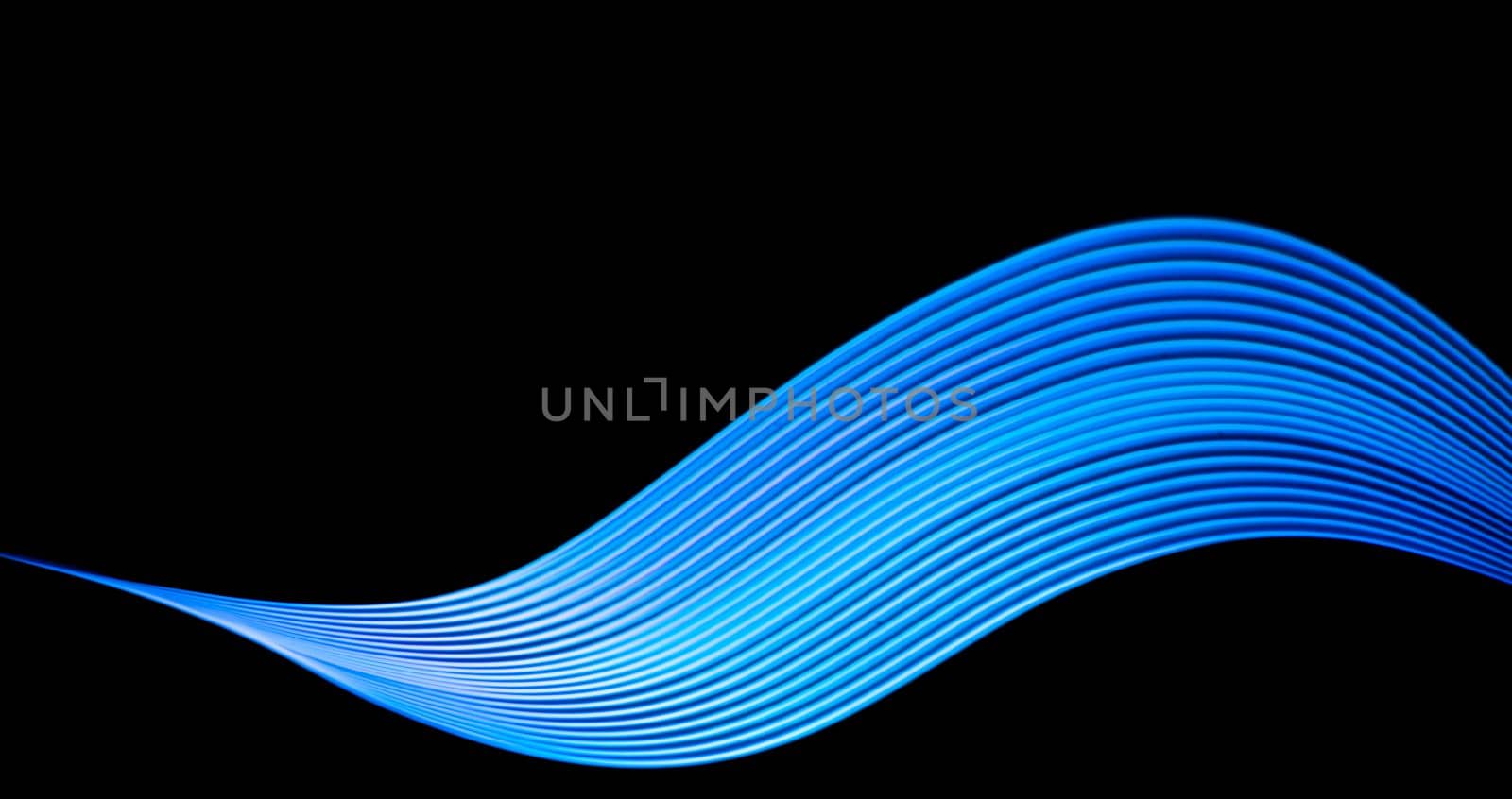 Technology banner design. Abstract neon waves on black background. by PaulCarr