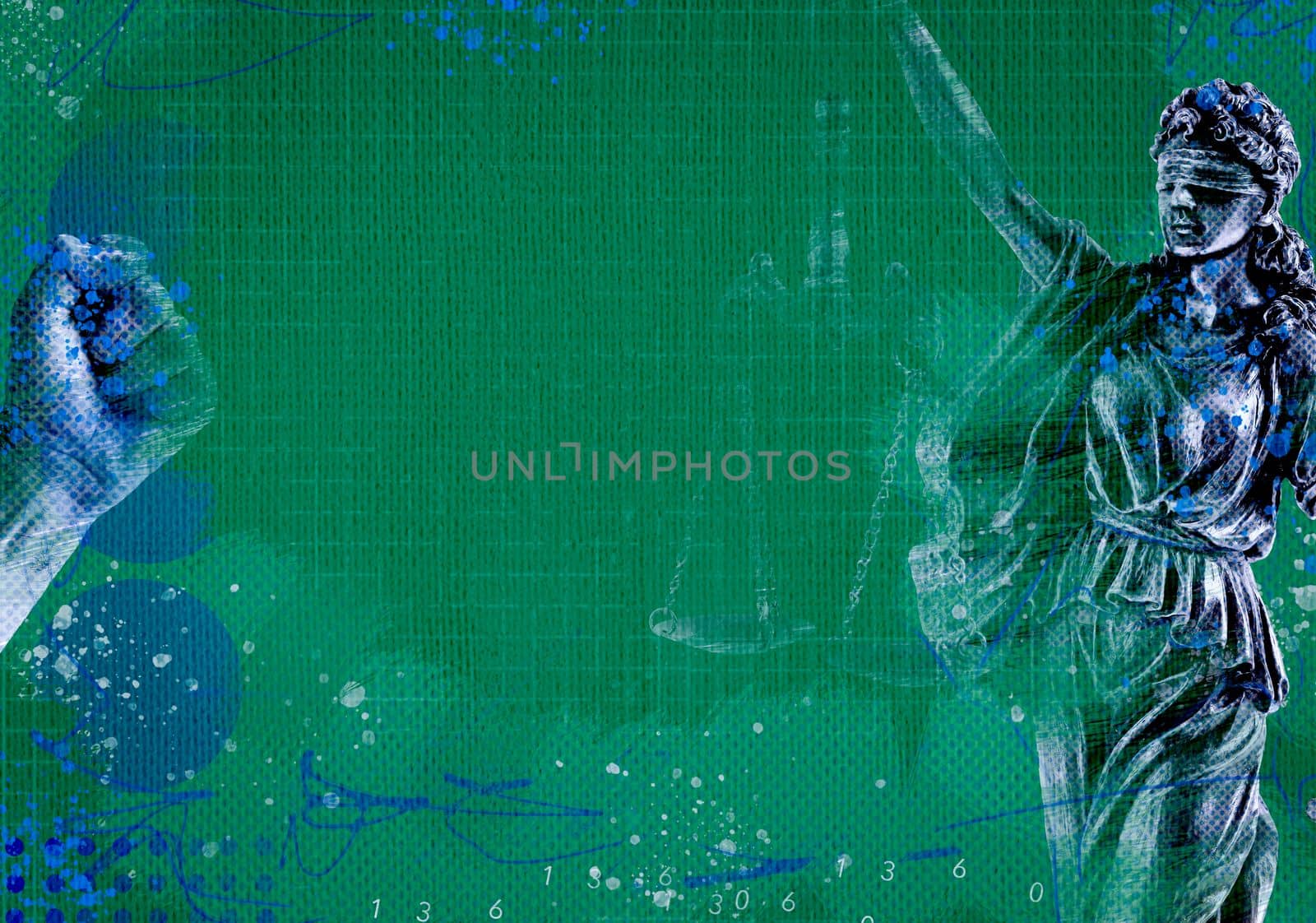 Background wallpaper with the concept of a statue of justice with scales. The idea of the justice of order and law. Copyspace for text. High quality photo