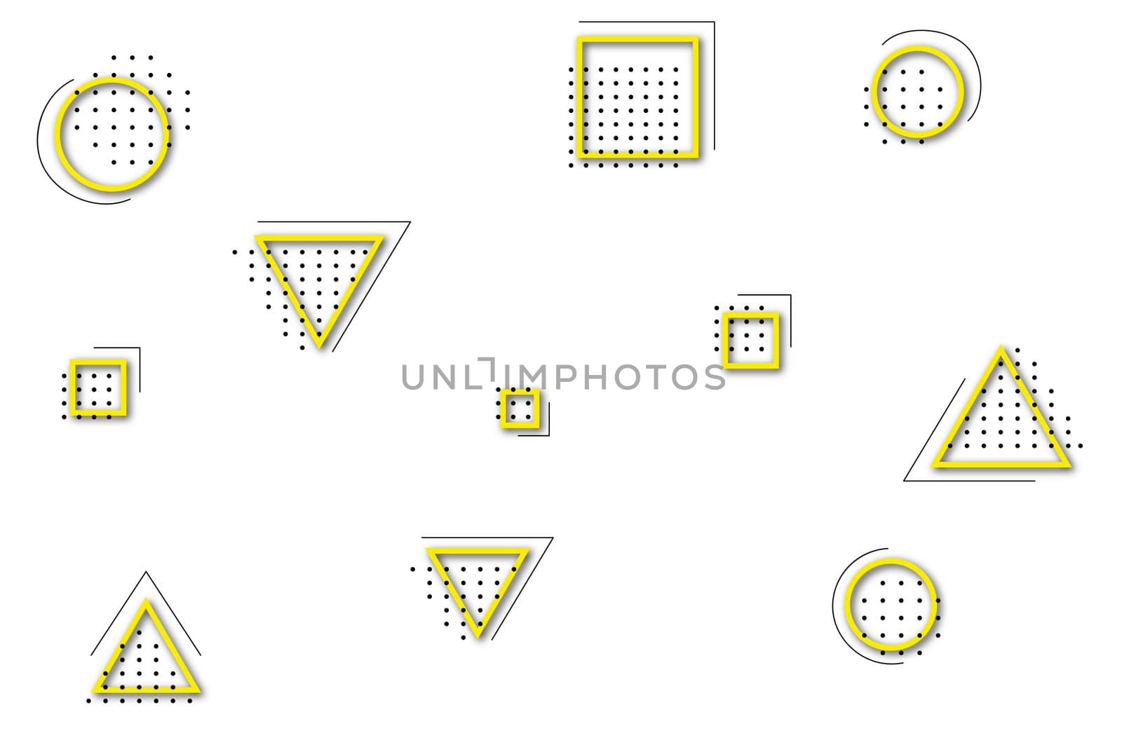 Vintage Memphis pattern. Seamless wallpaper background, fabrics in a fashionable style. The pattern of the oriental composition is a geometric pattern with doodles drawn.